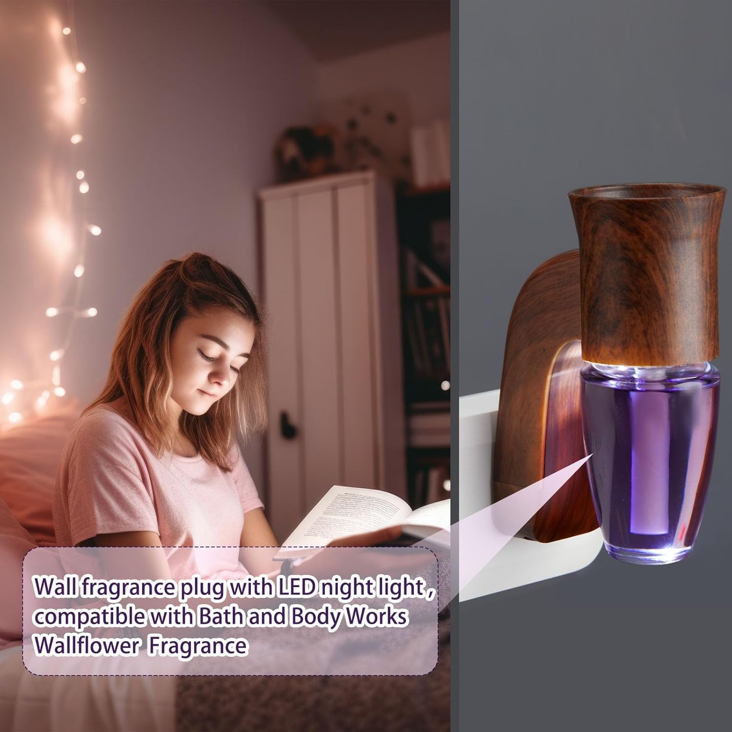 Nitial Wall Fragrance Plug In with Night Light 4 Pcs