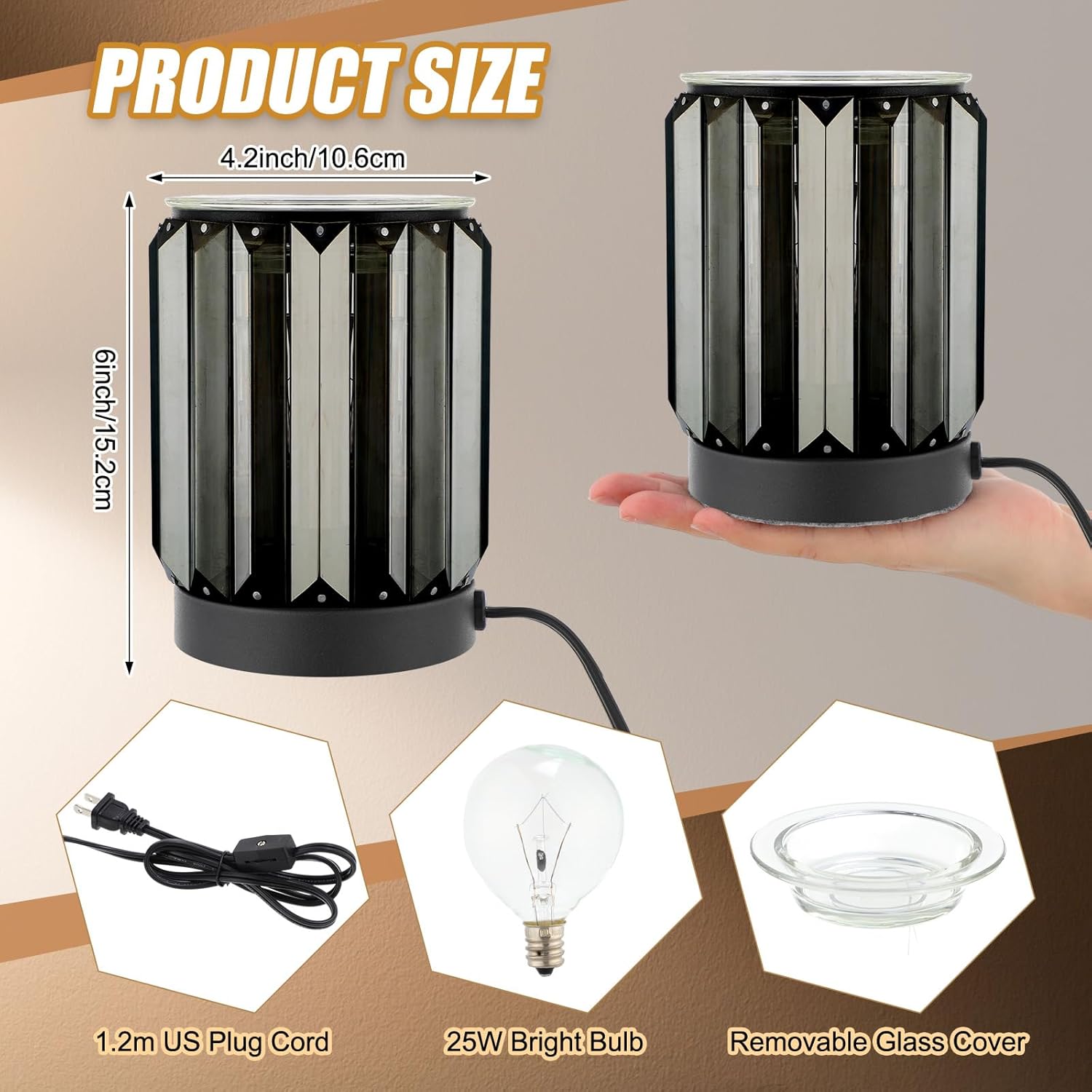 Tujoe 2 Pack Plug In Wax Melt Crystal Warmer