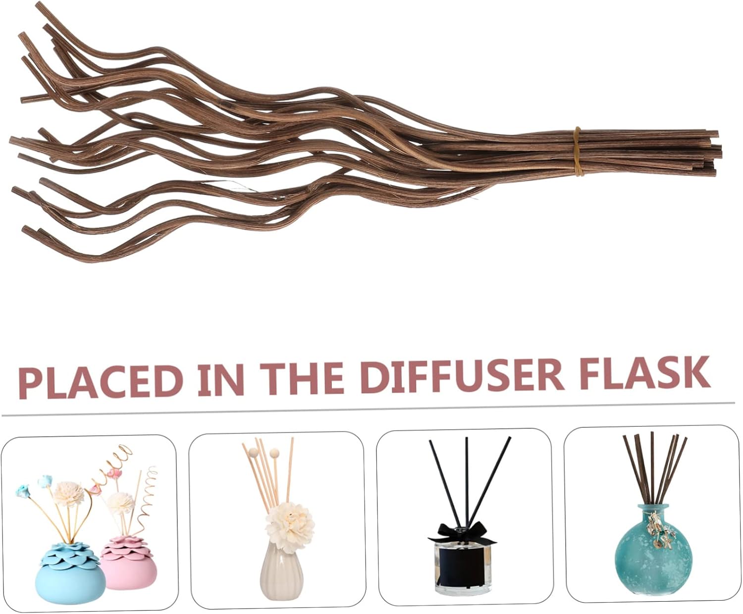 Homoyoyo 40pcs Rattan Diffuser Sticks for Essential Oils