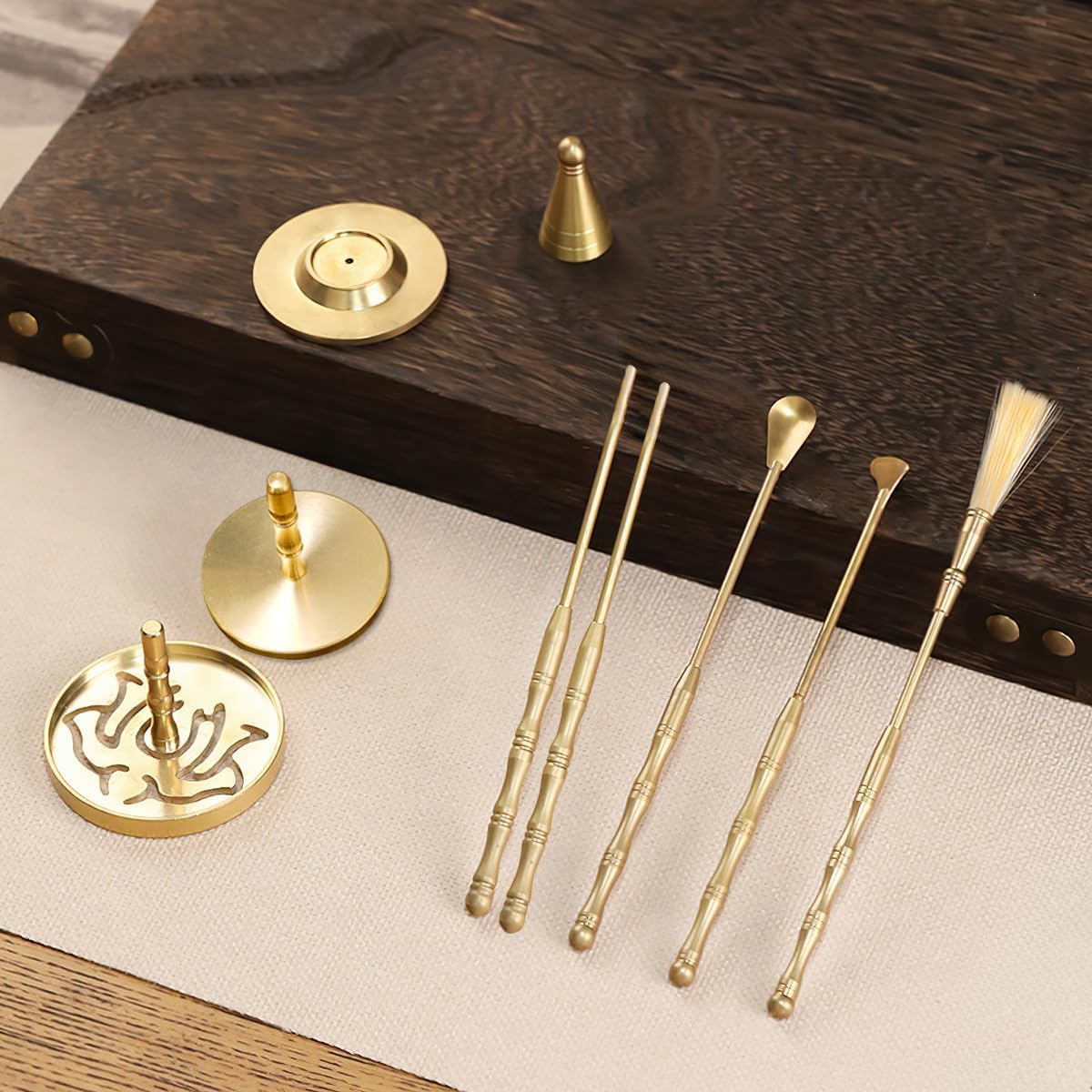 Sivlnian Brass Incense Burner Kit with Mold Tools