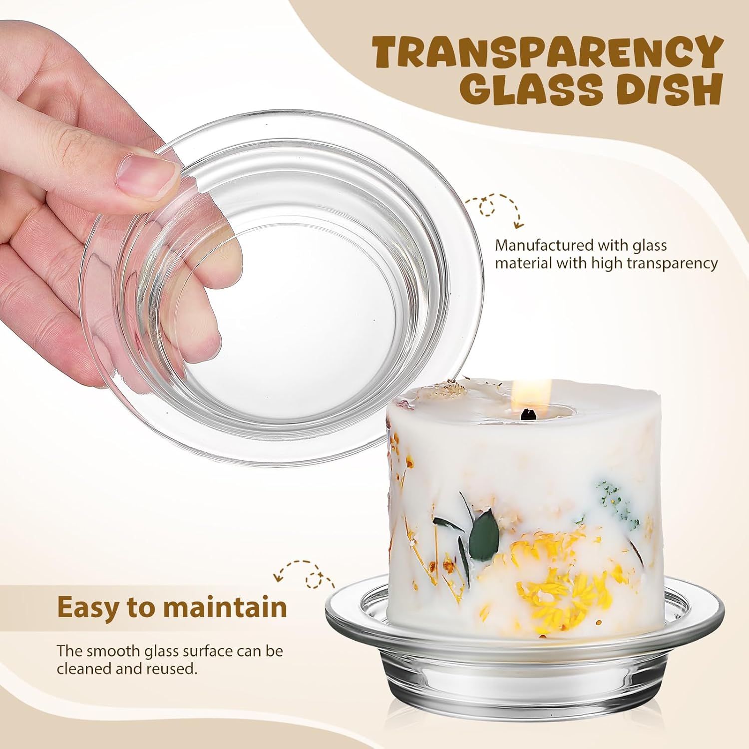 Glass Wax Warmer Replacement Dish 45in 2Pcs