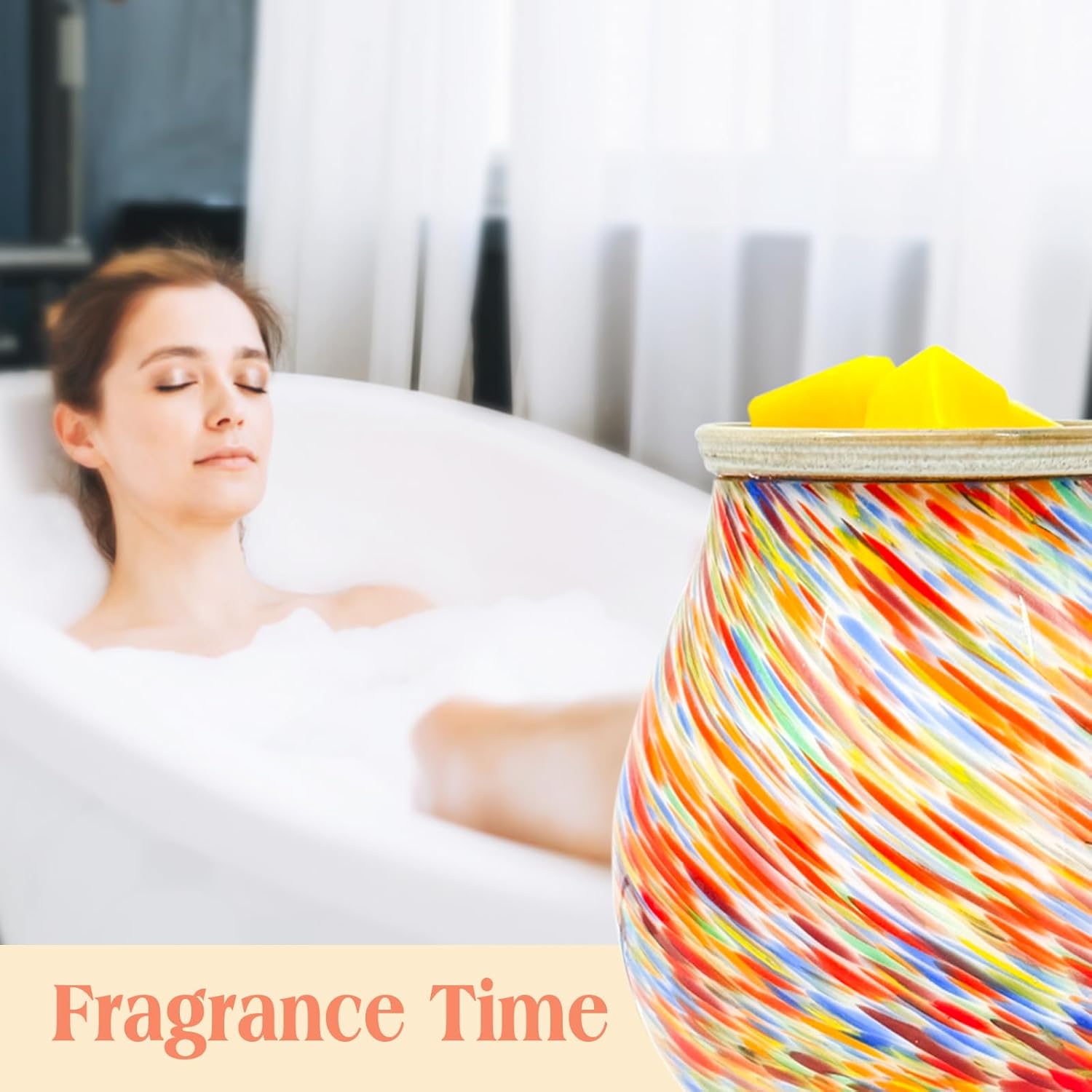 Electric Wax Melt Warmer with Colorful Glass Design
