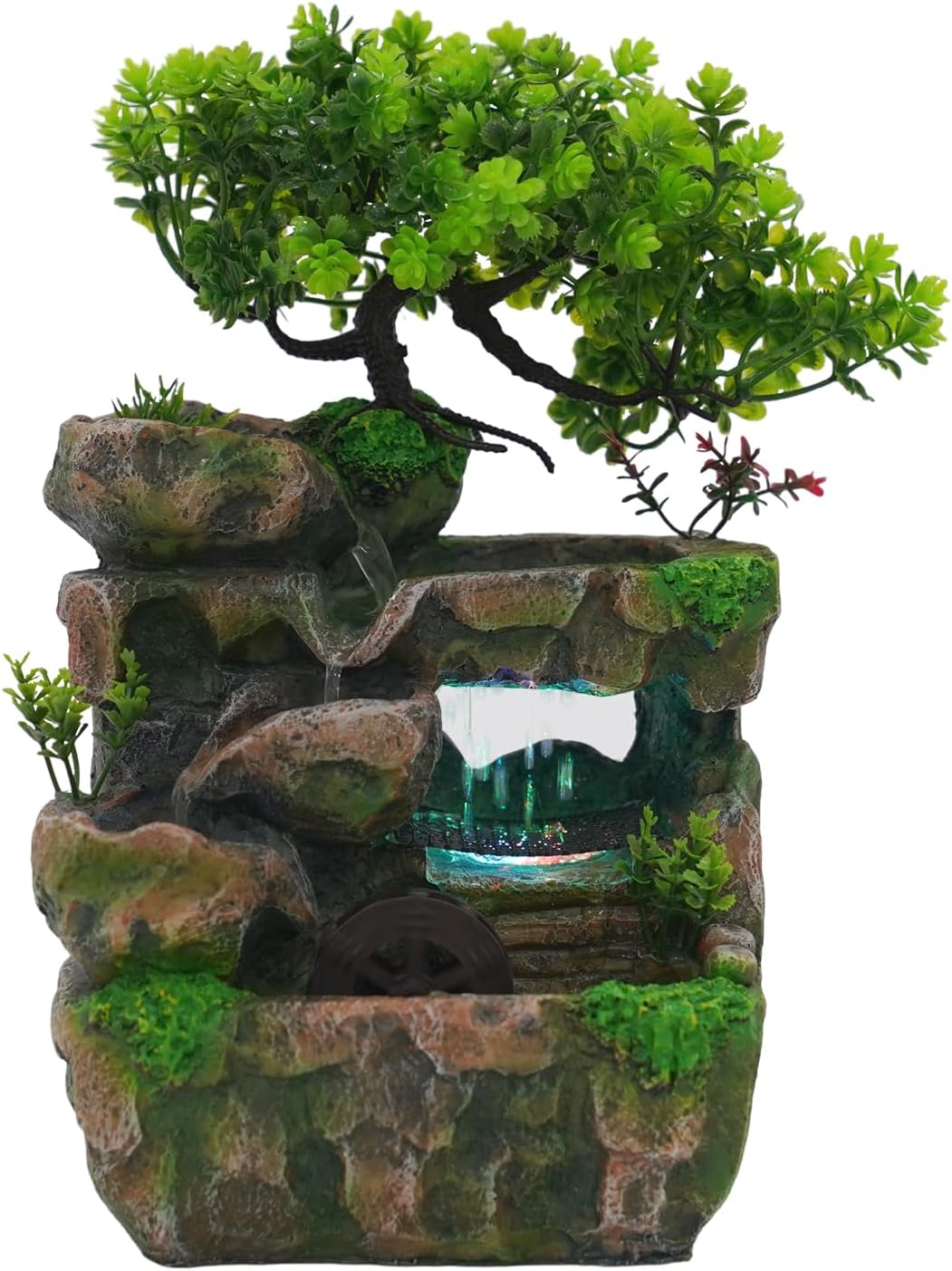 Water Fountain Rockery Ornaments with LED Light