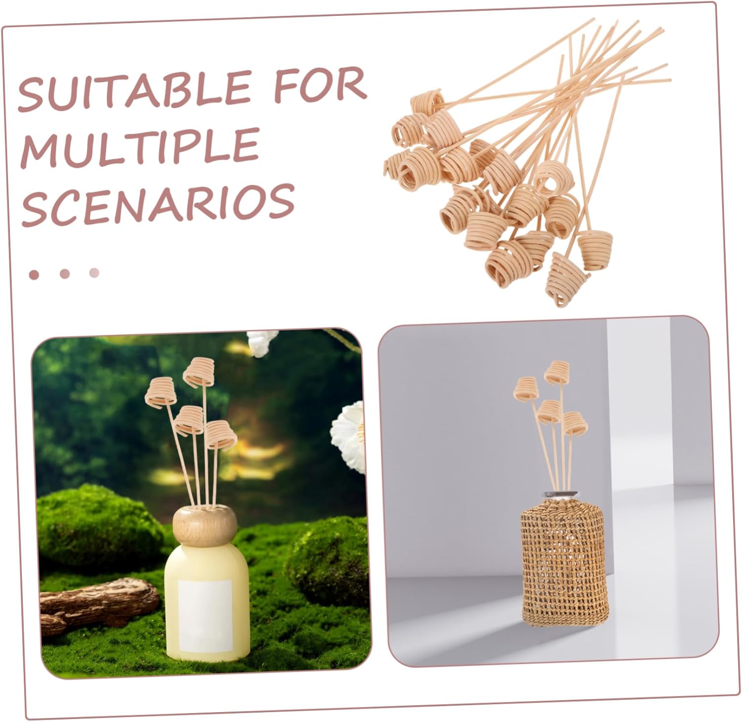 HEALLILY 20pc Rattan Diffuser Refill Sticks for Home Fragrance