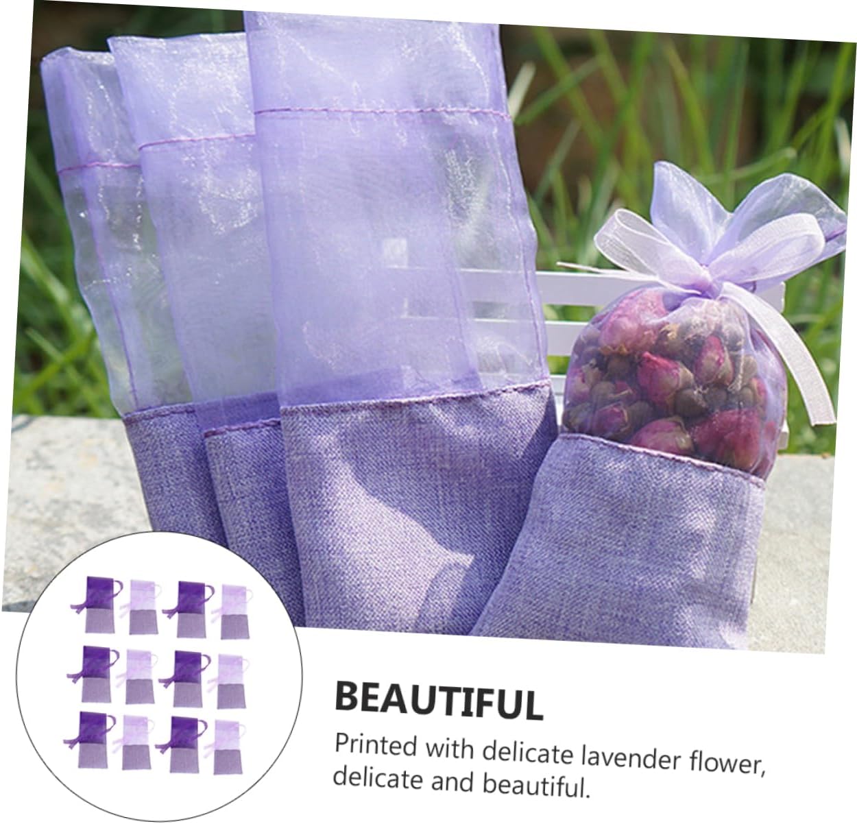 24Pcs Lavender Sachet Bags for Wardrobe and Closet Freshener