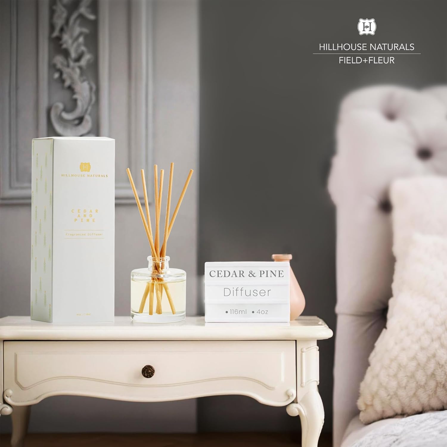 Hillhouse Naturals Cedar Pine Reed Diffuser Set
