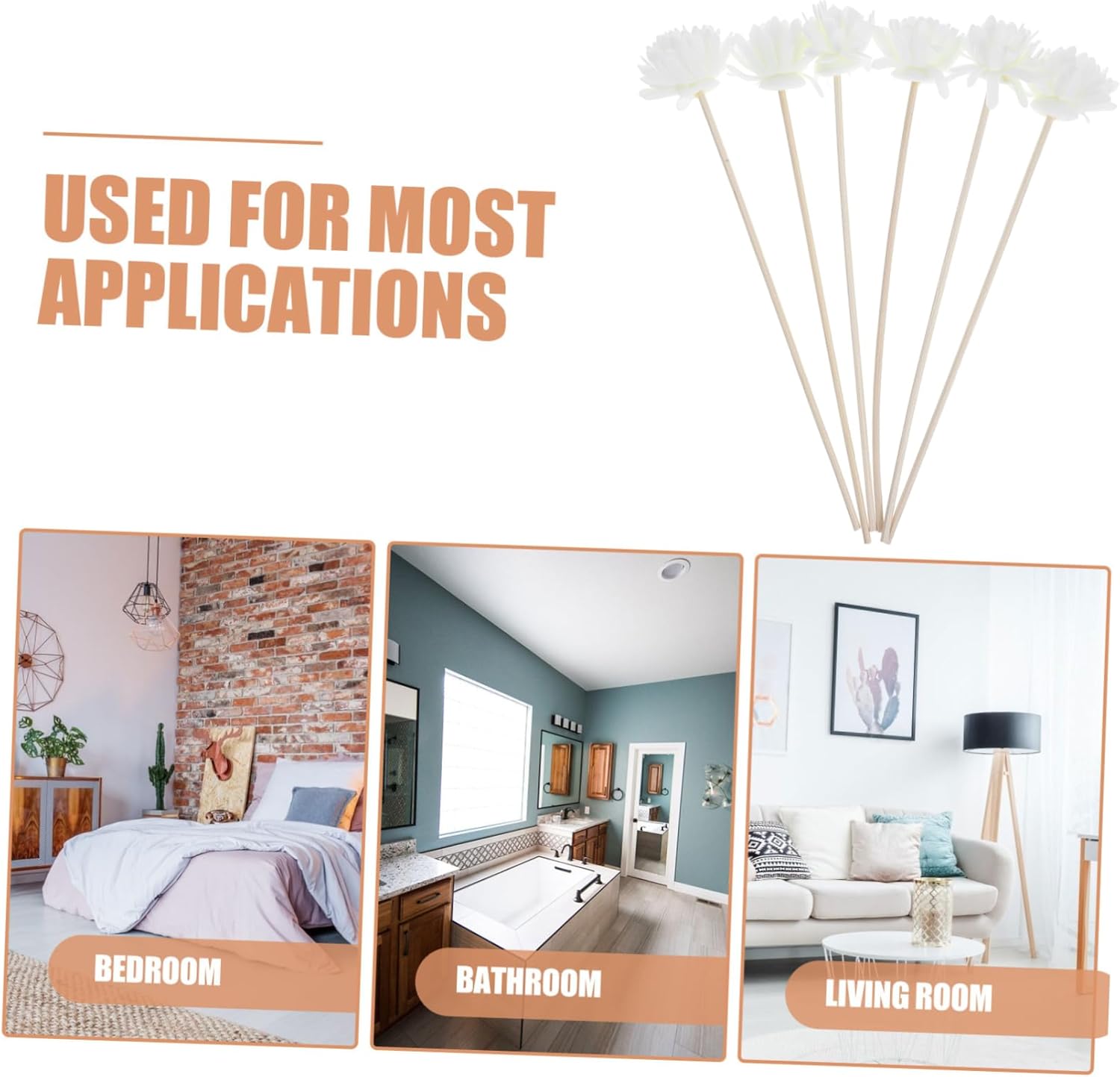 Operitacx 6pcs Aromatherapy Diffuser Sticks with Decorative Design