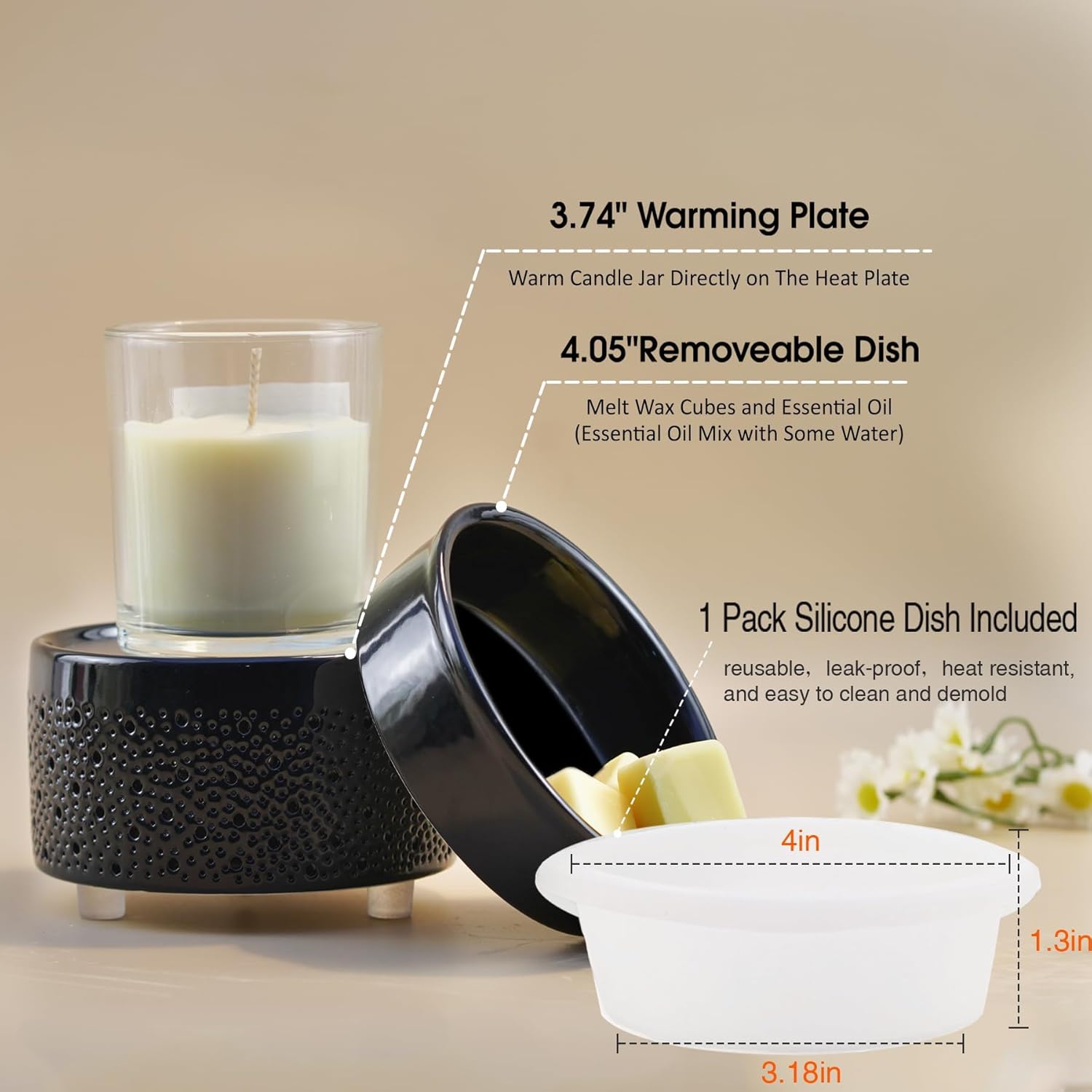Geronland 3-in-1 Wax Melt Warmer with Timer Electric