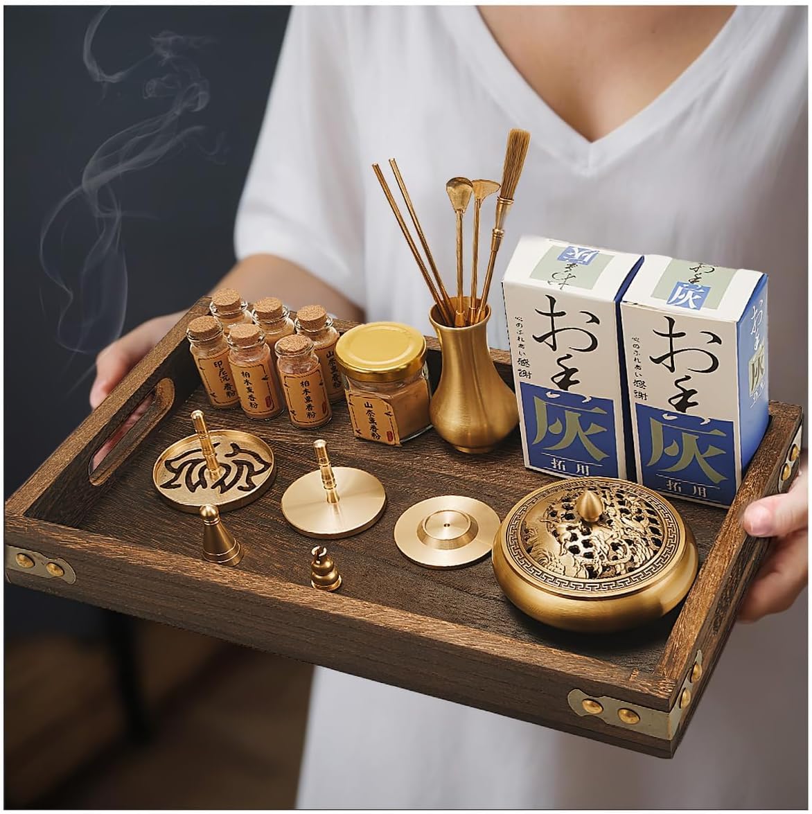 Sivlnian Brass Incense Burner Kit with Mold Tools