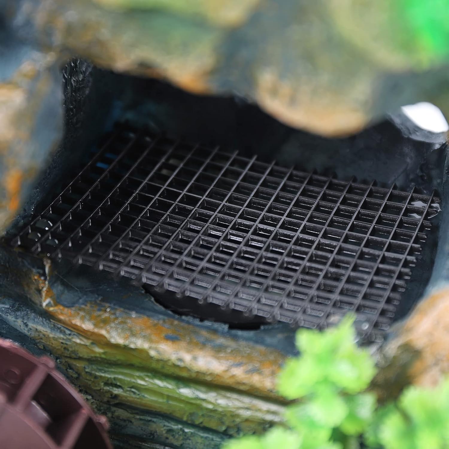 Tabletop Water Fountain with LED Lights and Rockery