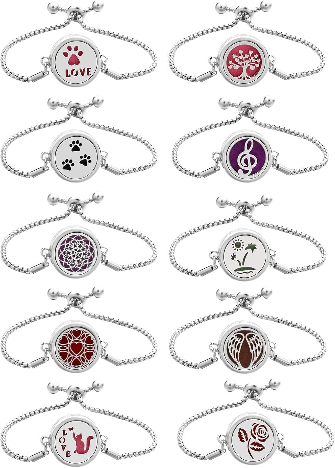Stainless Steel Essential Oil Diffuser Bangle Pendant