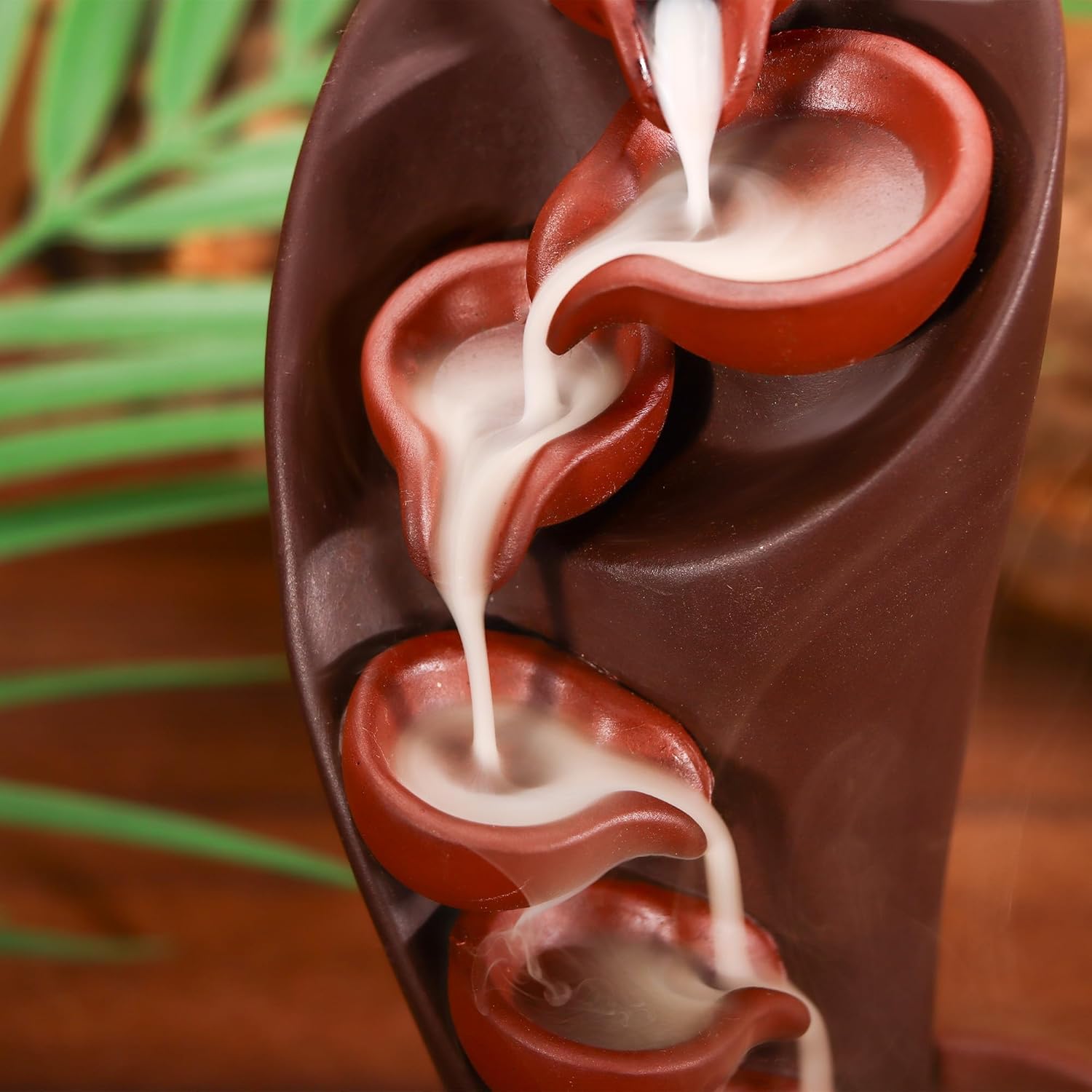 Handmade Backflow Incense Holder with Waterfall Design