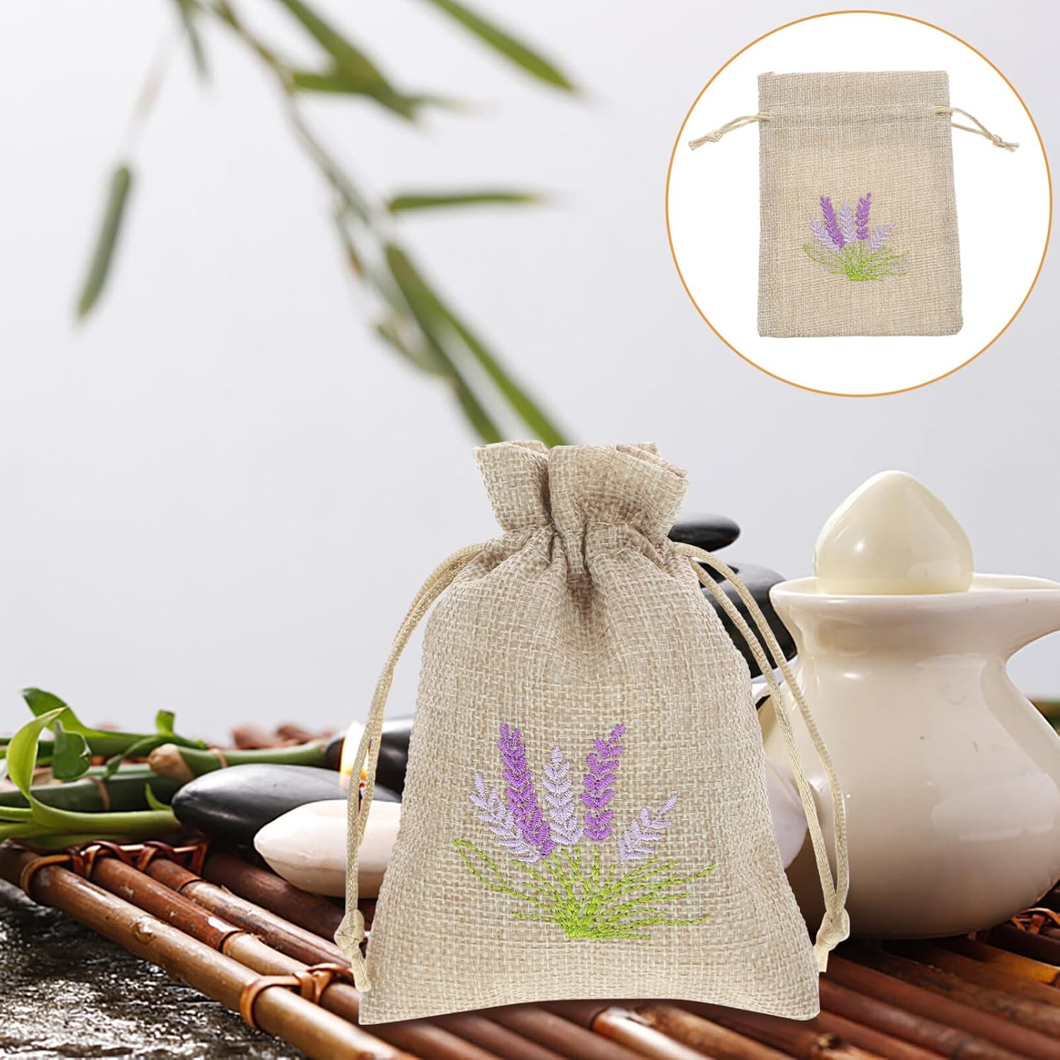 PRETYZOOM Noble Style Muslin Drawstring Sachet Bags for Fragrance