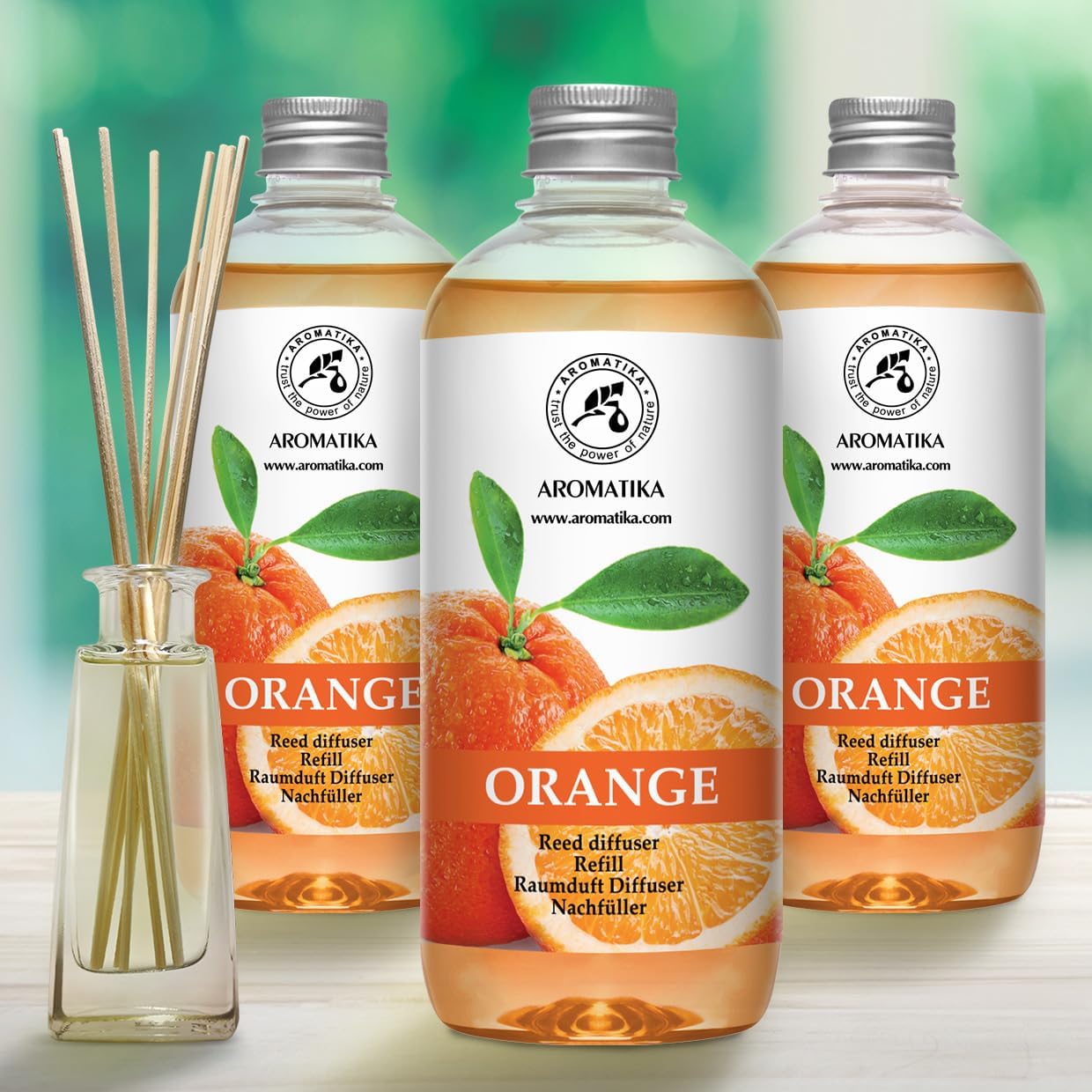 AROMATIKA Orange Reed Diffuser Refill - Set of 3