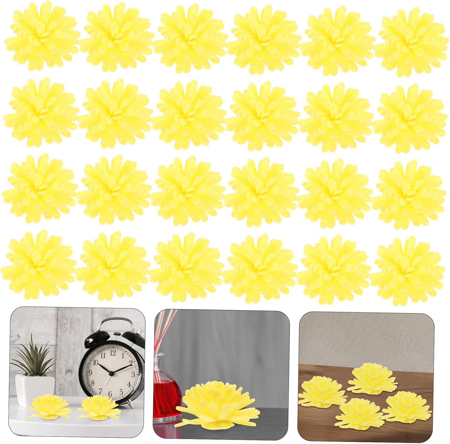 100pcs Simulated Chrysanthemum Essential Oil Diffusers for Home Office and Car
