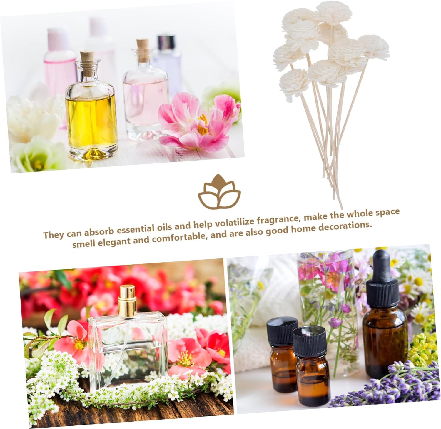 10pcs Floral Aromatherapy Diffuser Sticks for Essential Oils