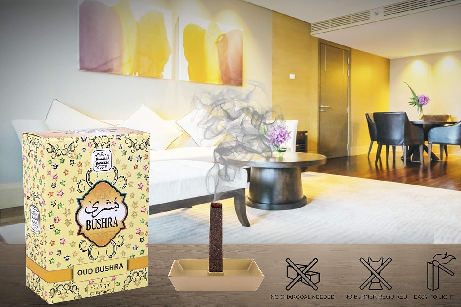 Naseem Bushra Non Alcoholic Bakhoor 50gm Room Freshener