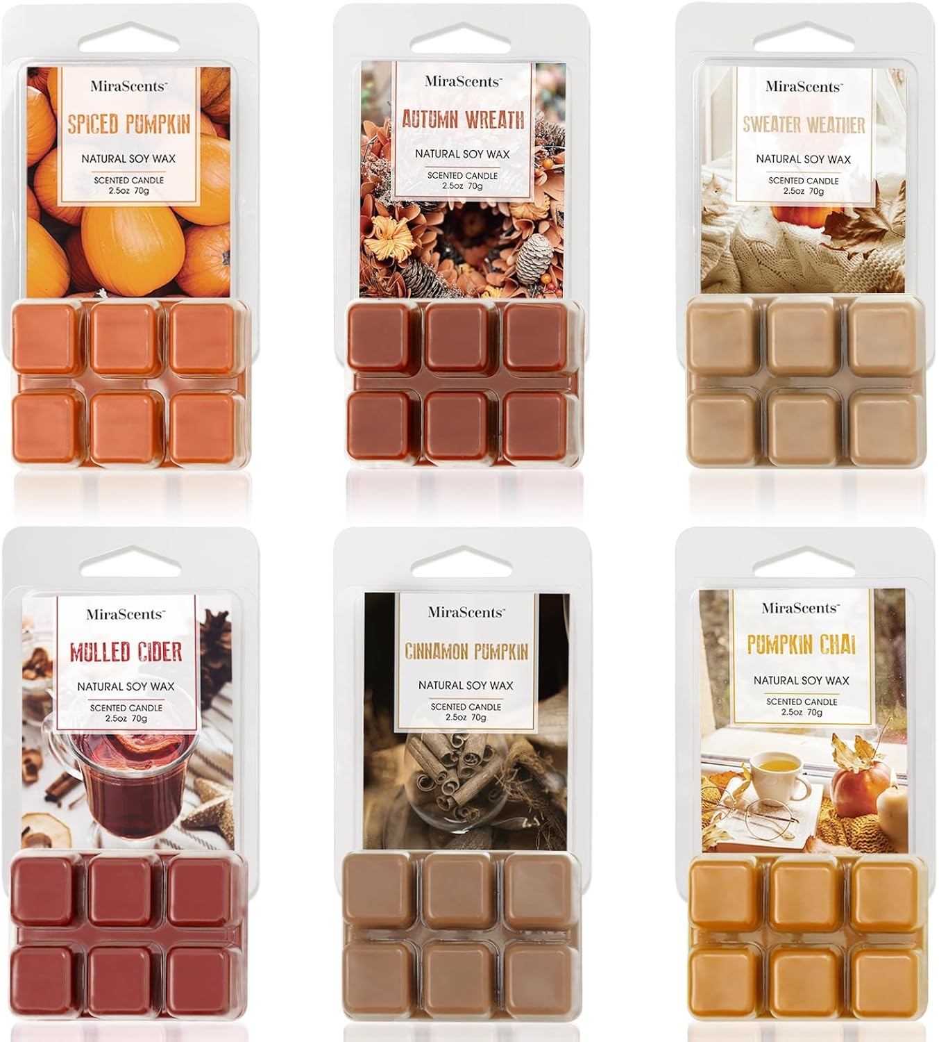 Fall Scented Wax Melts 6 Pack Natural Soy