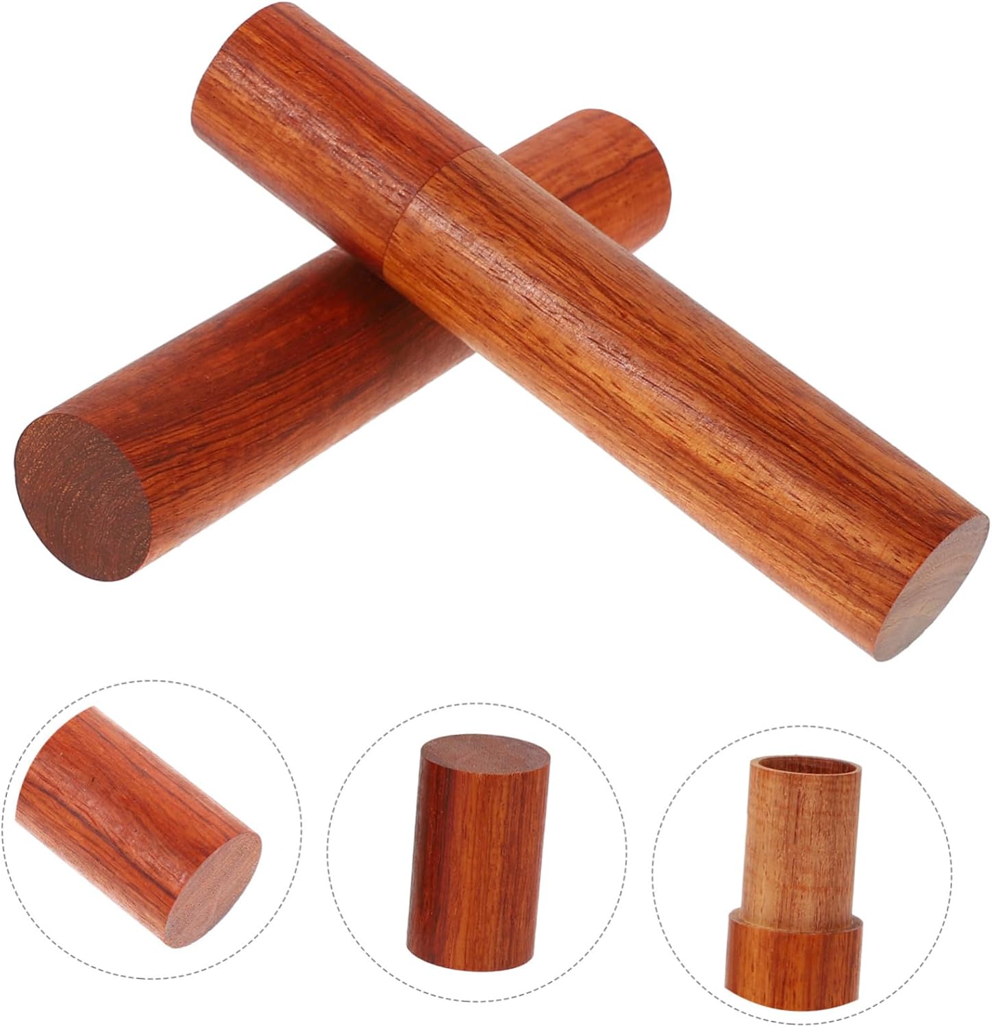 Valicloud 2Pcs Wooden Incense Stick Storage Tubes Portable Holder Container