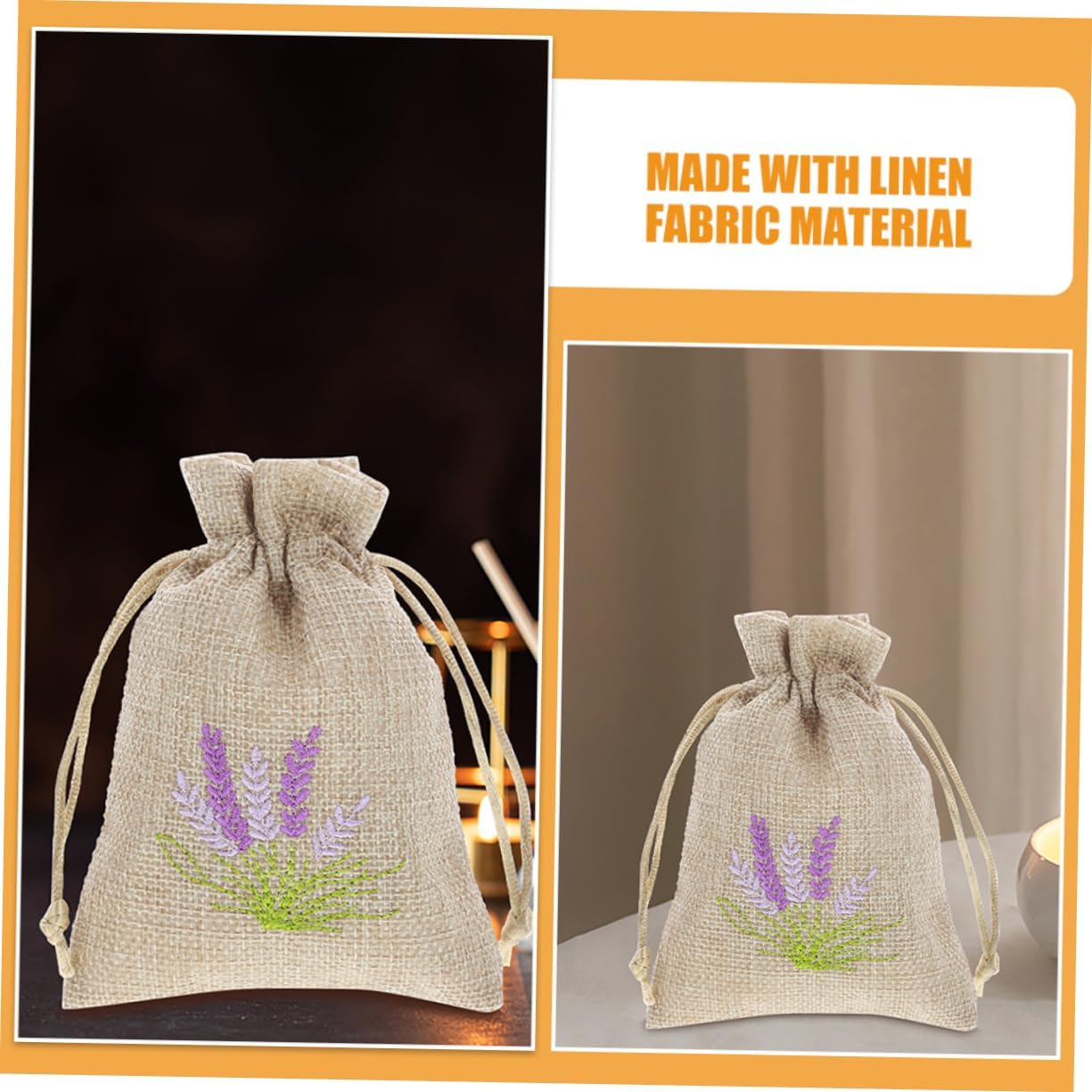 Happyyami 5pcs Lavender Sachet Bags Dried Flower Storage Wrapping Pouches