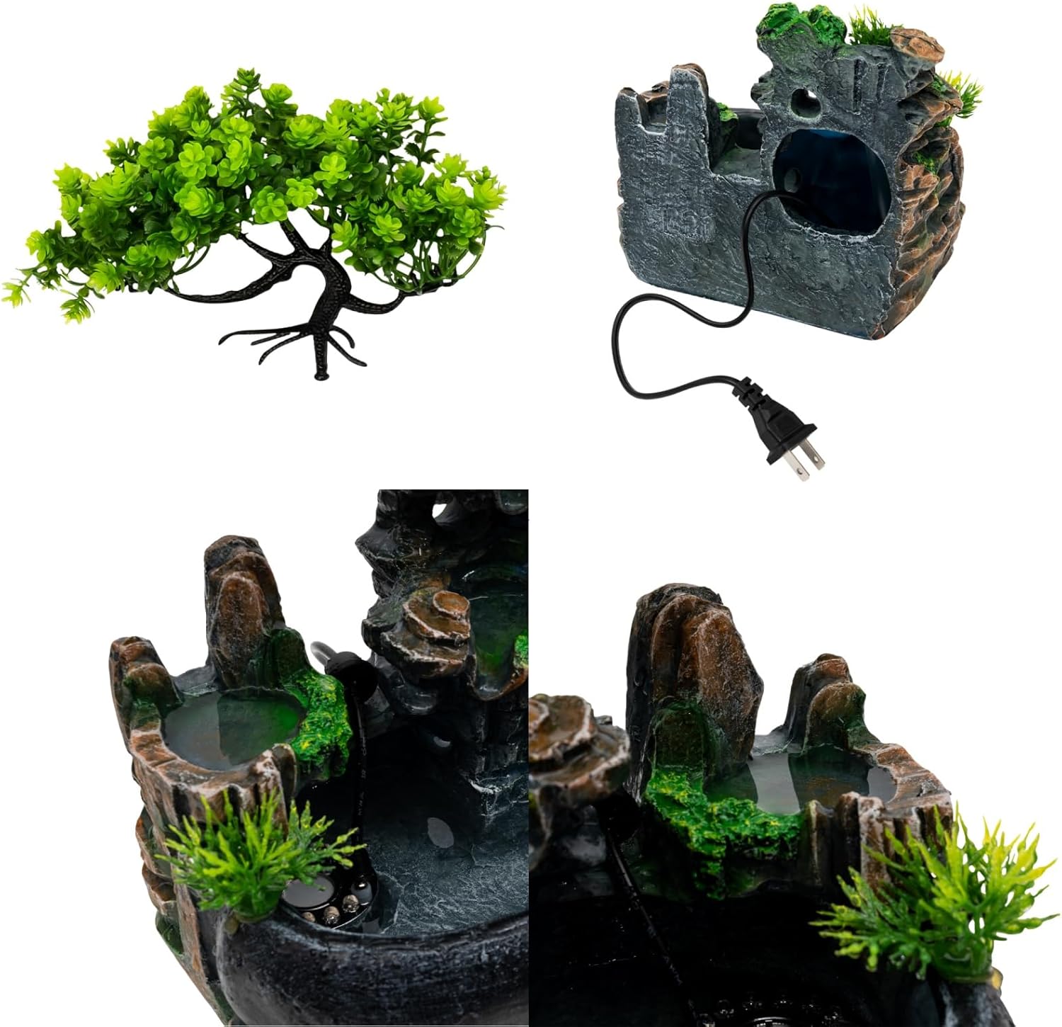 11 Inch Waterfall Fountain with LED Lights Atomizer