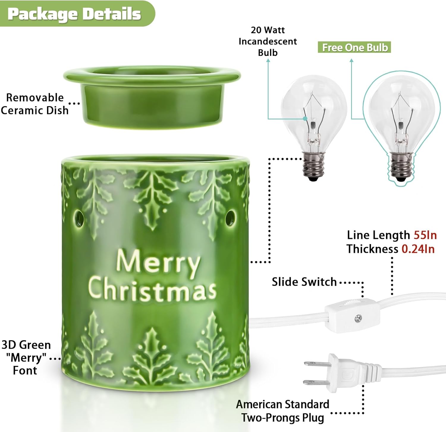 STAR MOON 2 in 1 Fragrance Warmer with Night Light Bulb