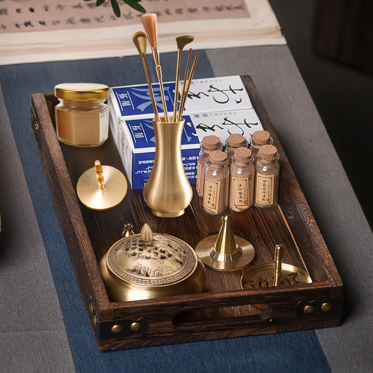 Sivlnian Brass Incense Burner Kit with Mold Tools