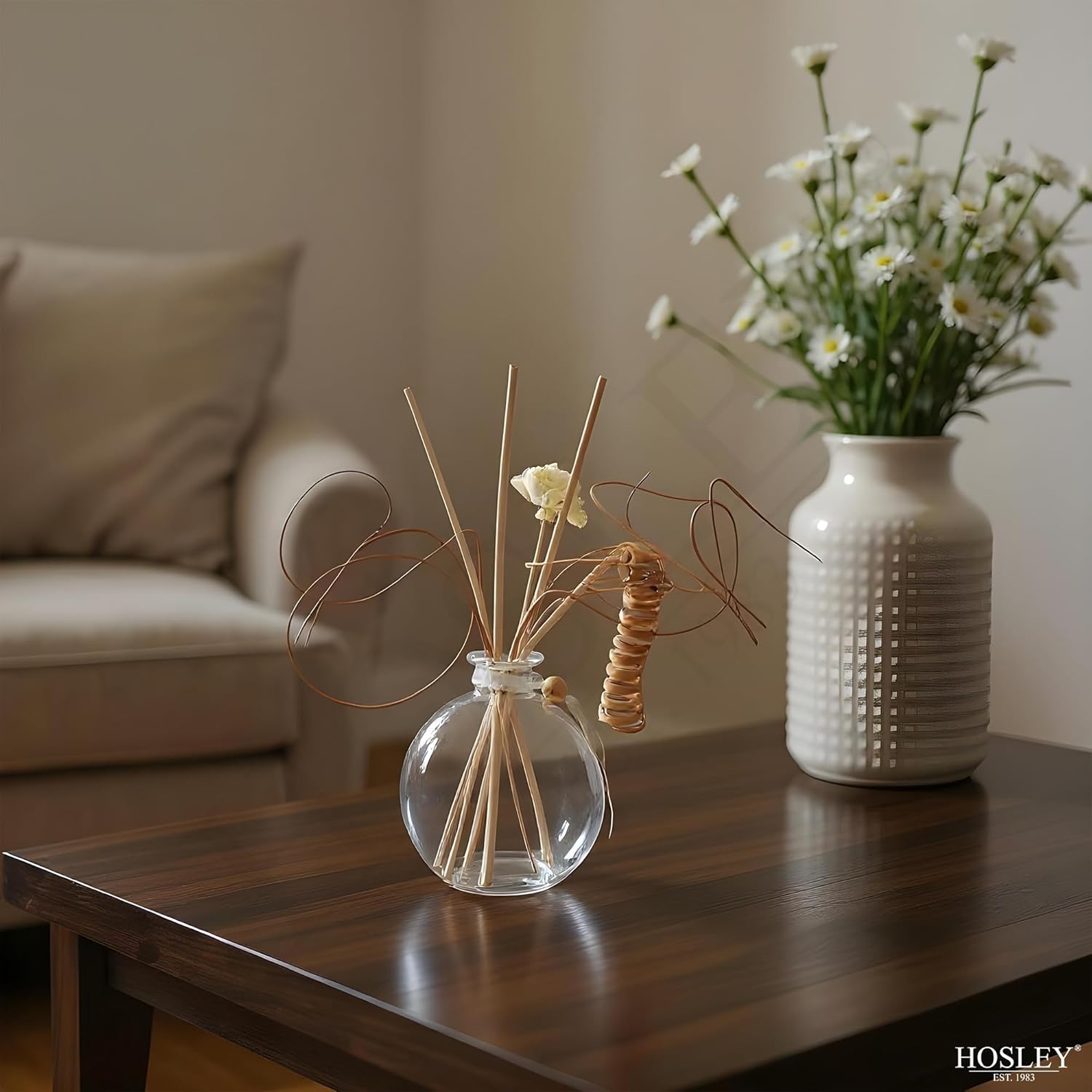 Hosley Glass Diffuser Bottles with Reeds Set of 4