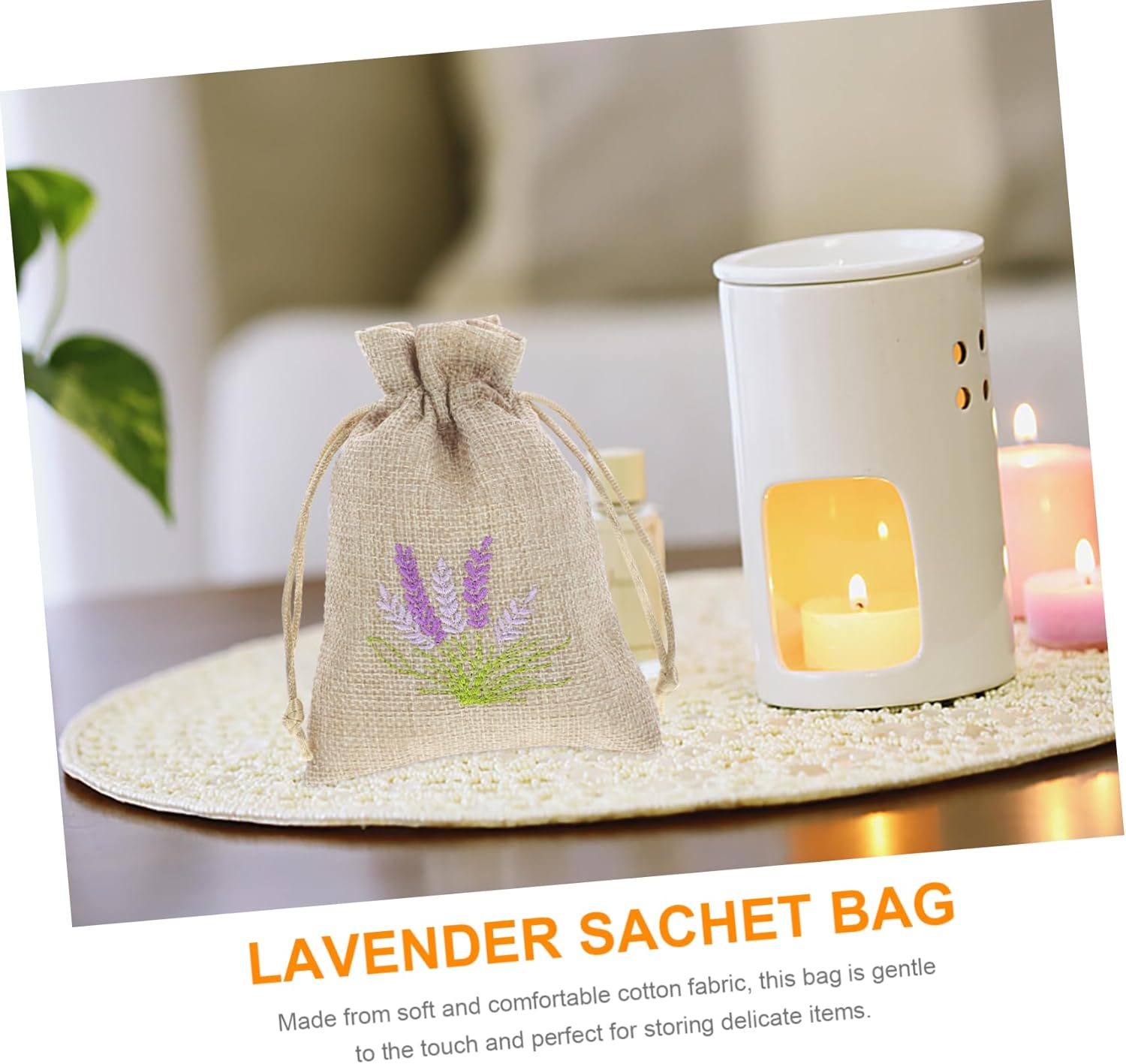 VICASKY 10 Pack Lavender Sachet Bags Drawstring Refillable Empty Fragrance Pouches