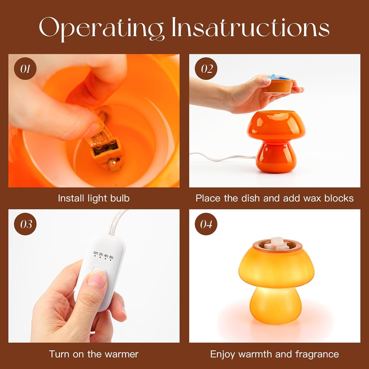 Candledo Mushroom Wax Melter Warmer with Timer