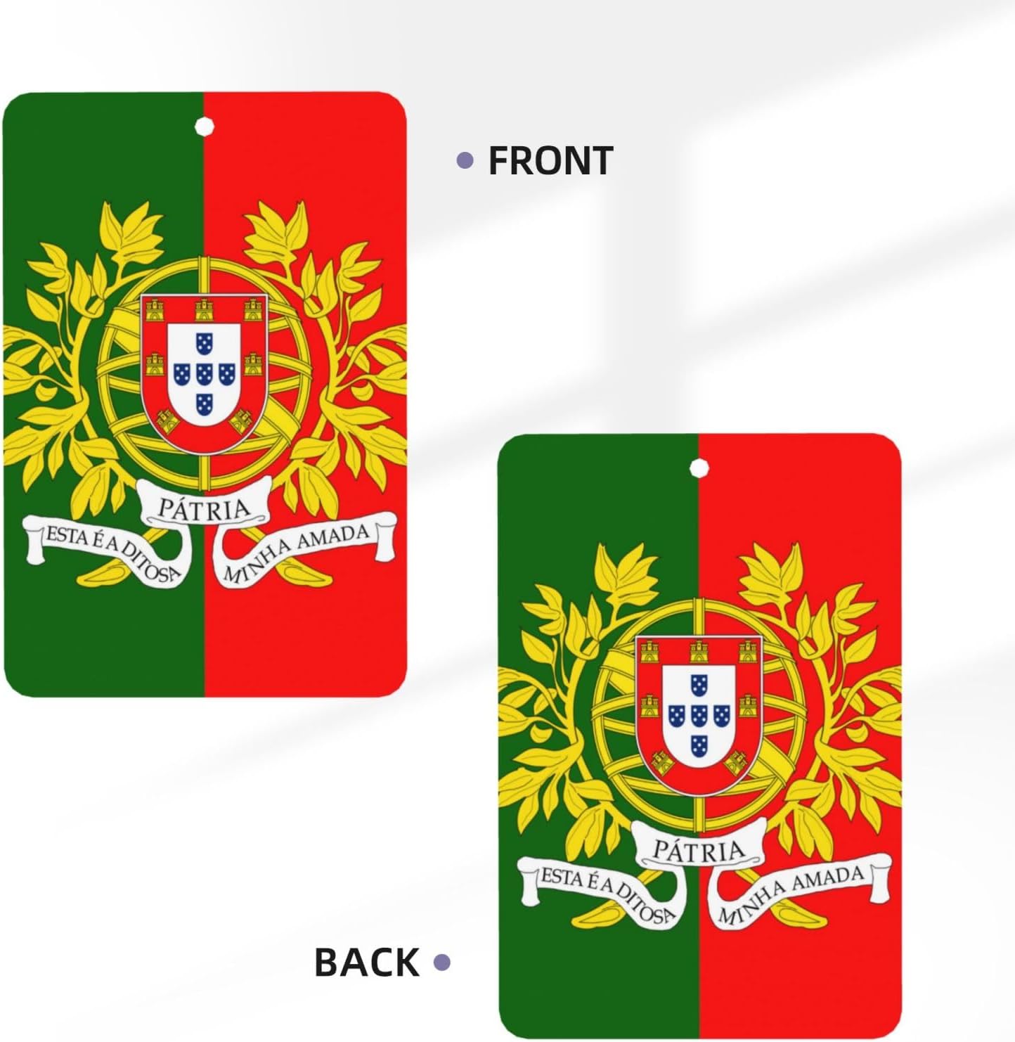 Portuguese Flag 6Pcs Car Scented Tablets with Hanging Rope