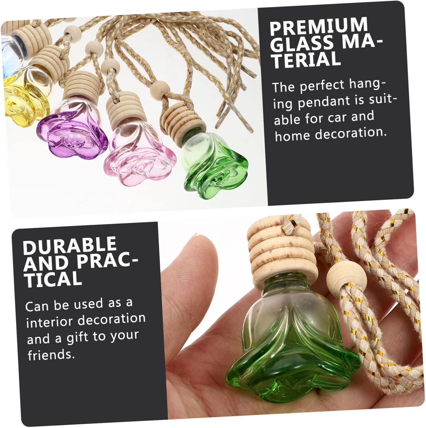 CHILDWEET 6pcs Car Aromatherapy Bottle Pendant