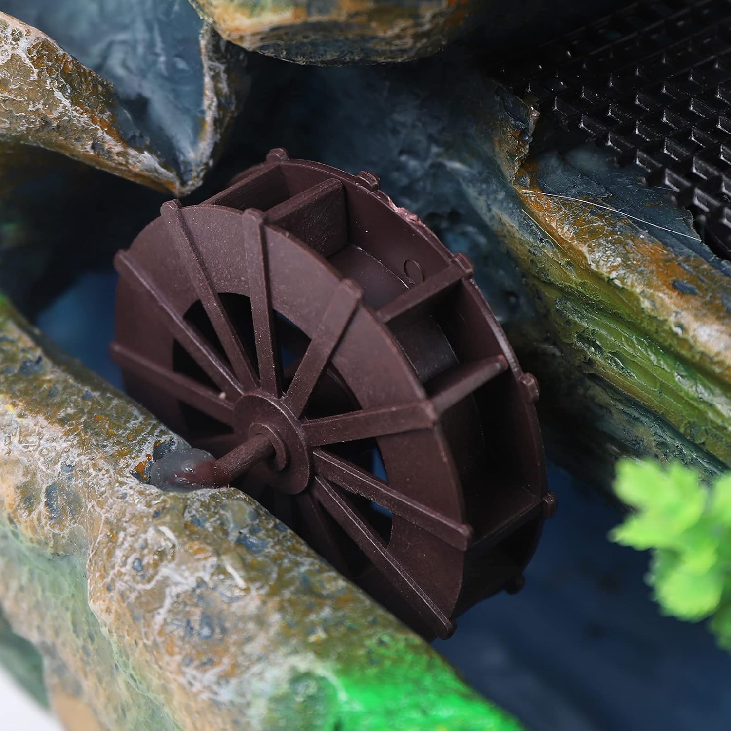 Tabletop Water Fountain with LED Lights and Rockery