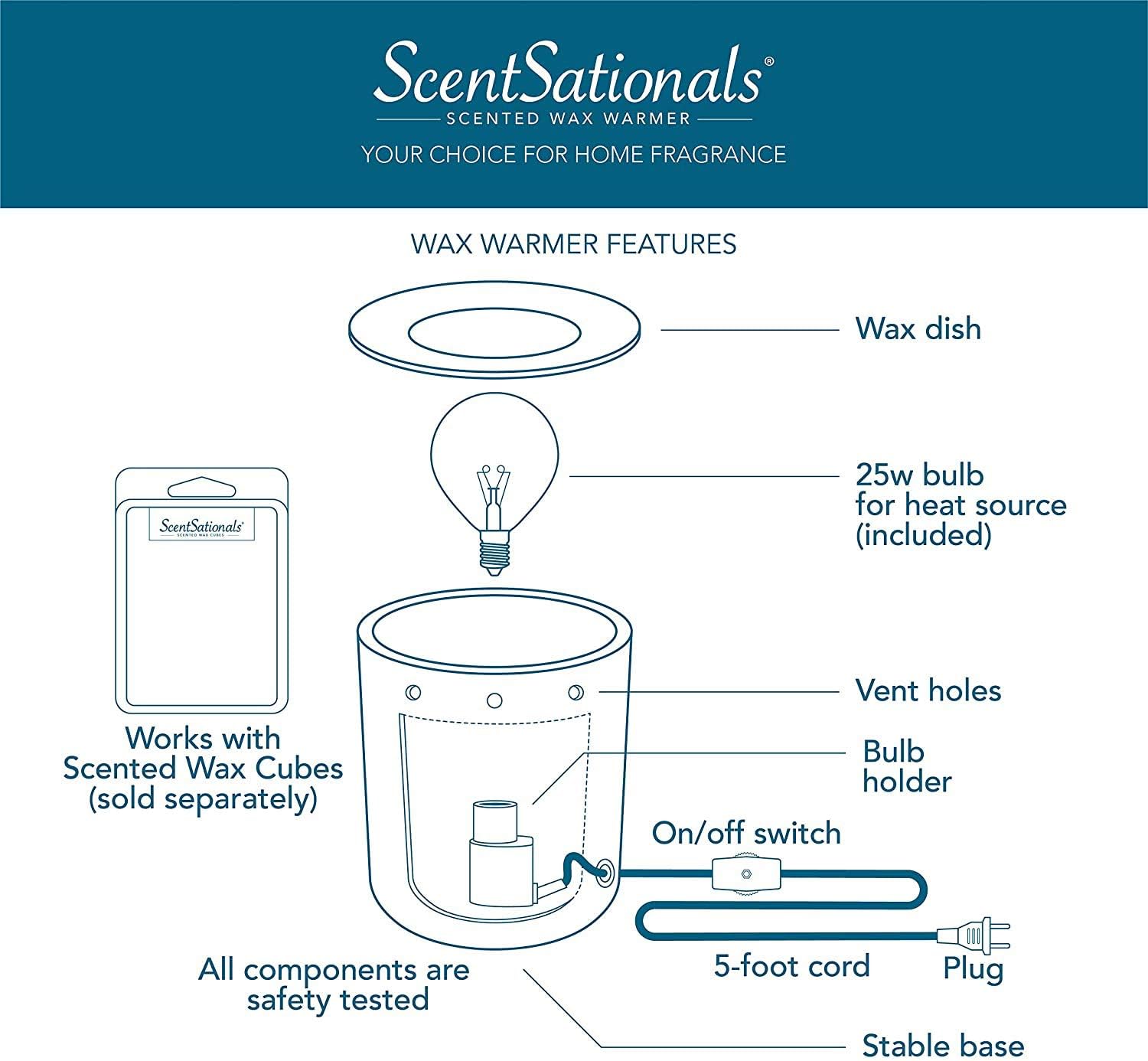 Scentsationals Wax Melt Warmer - Mosaic Collection Lajolla
