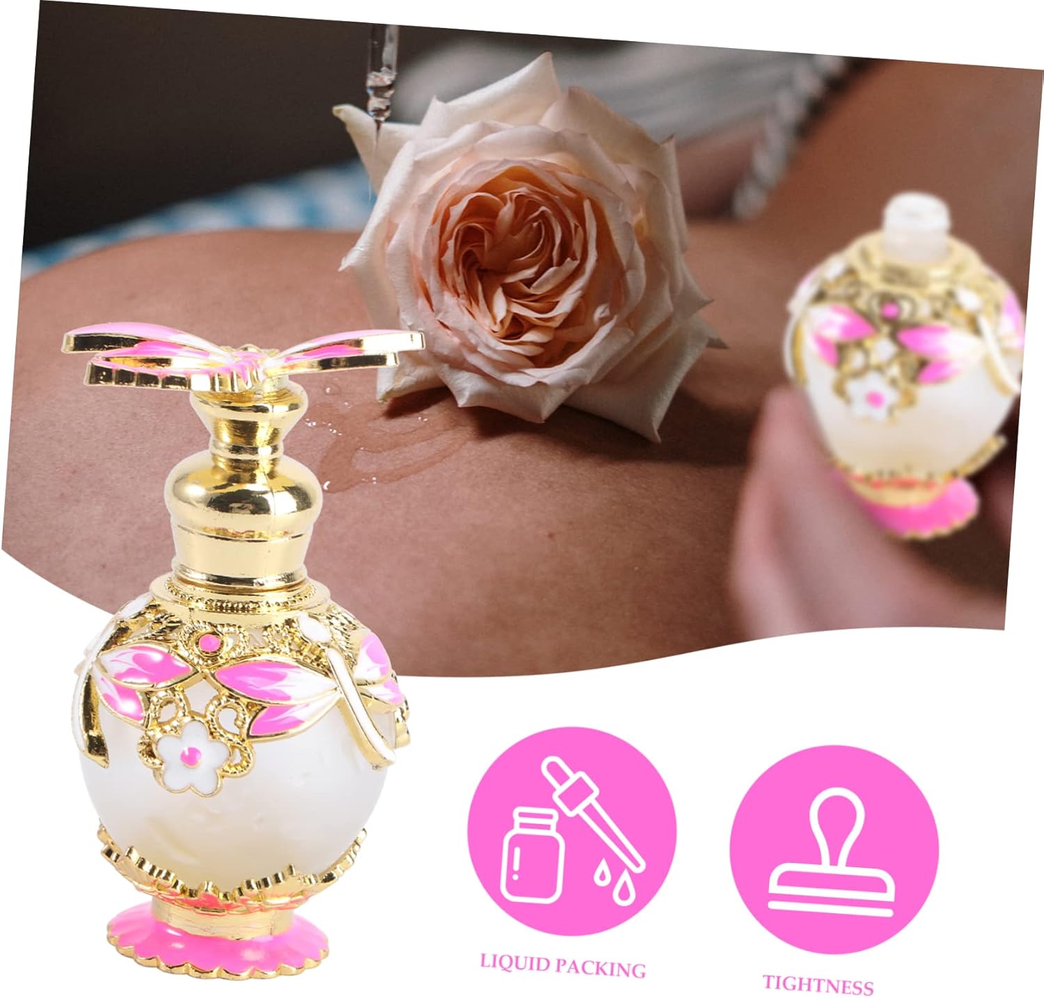 Dragonfly Glass Perfume Bottle Refillable Holder