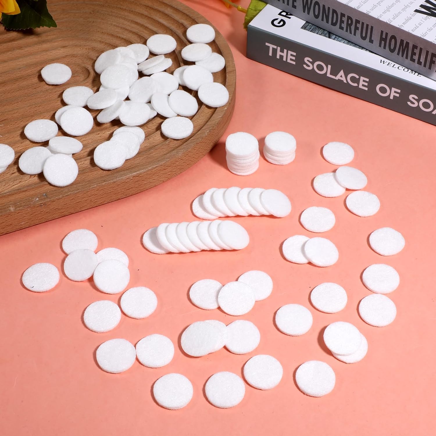 Larrel 100 Pcs Round Aromatherapy Pads for Diffusers