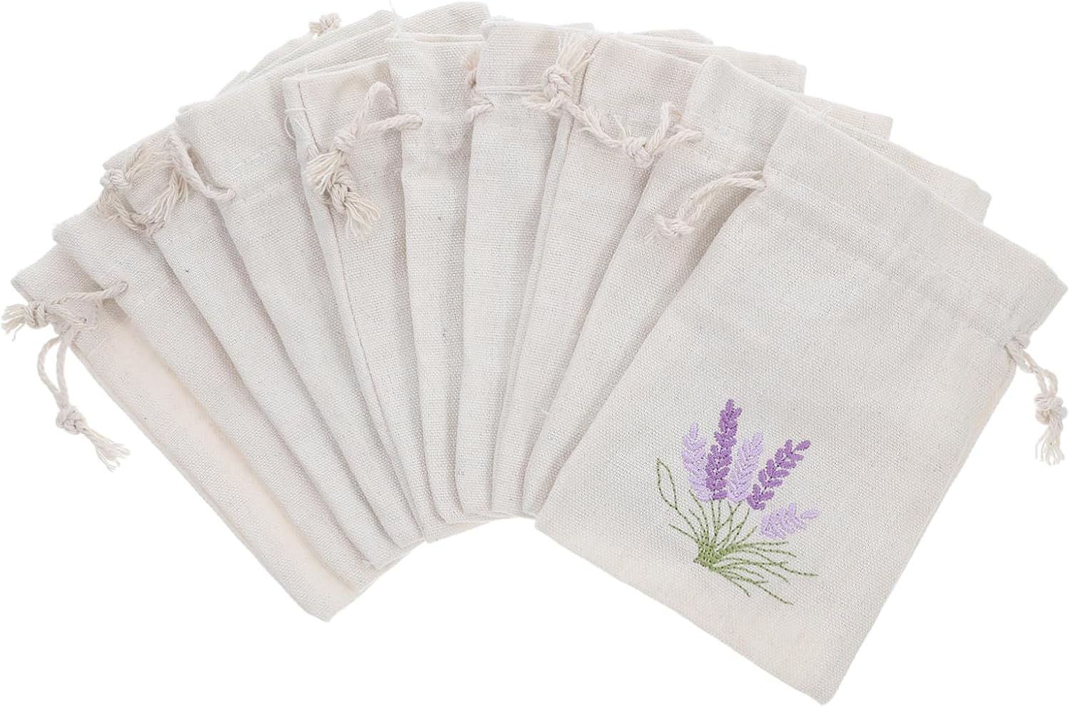 VALICLUD 10Pcs Lavender Sachet Bags Reusable Drawstring Pouches