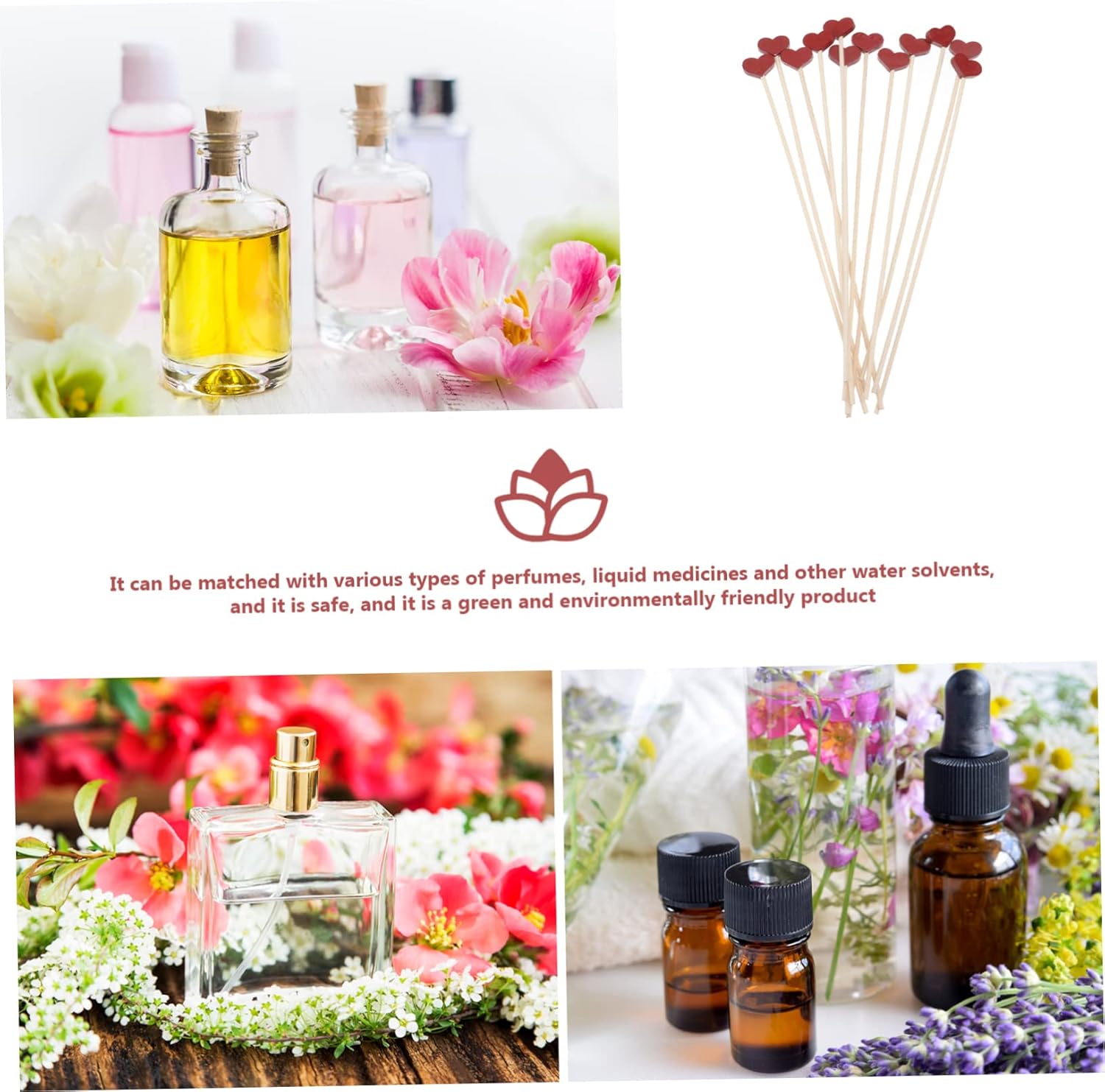GLEAVI 12Pcs Heart Shaped Aroma Diffuser Sticks