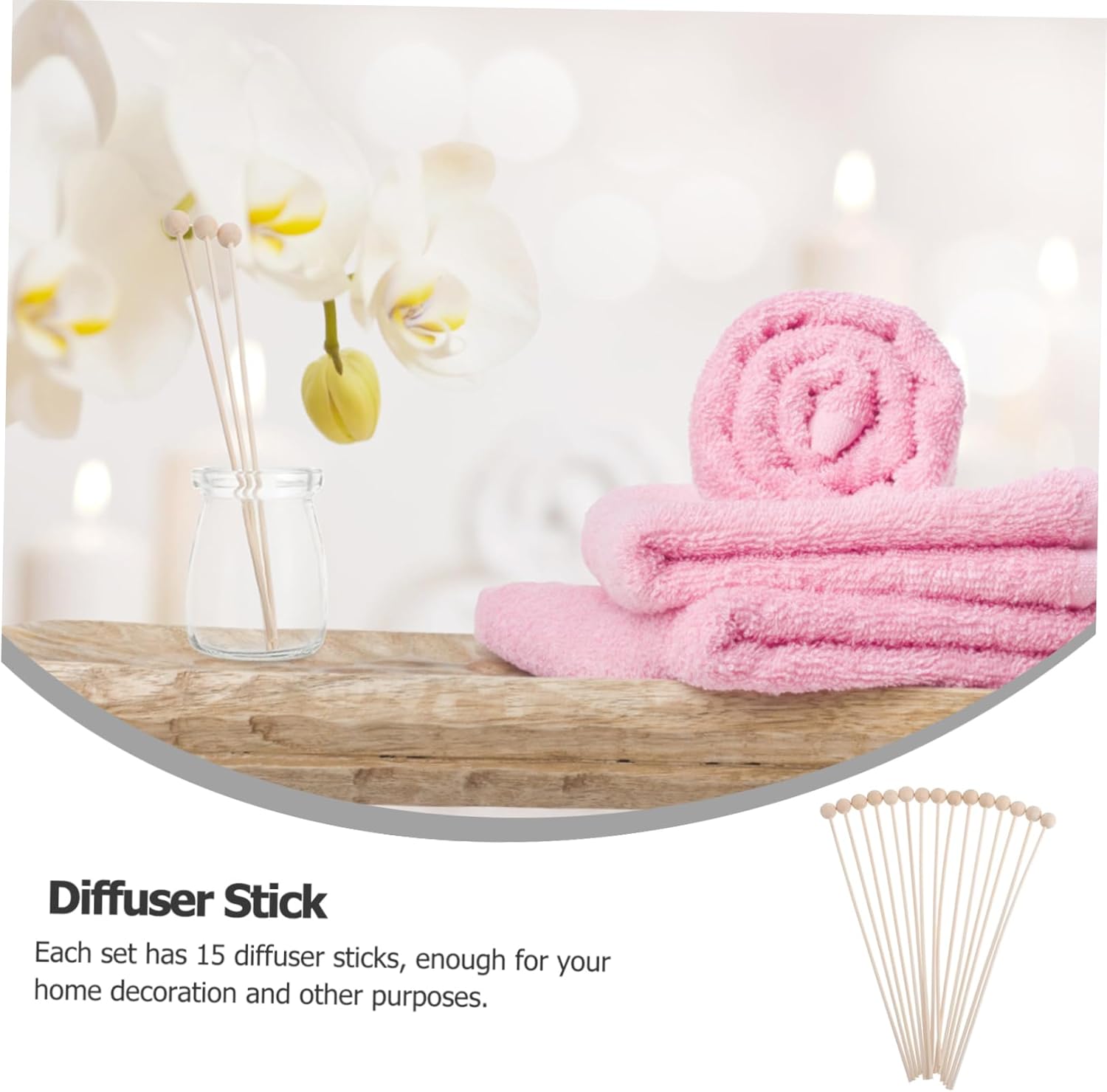 VALICLUD 15Pcs Wood Bead Aroma Diffuser Sticks for Home Fragrance