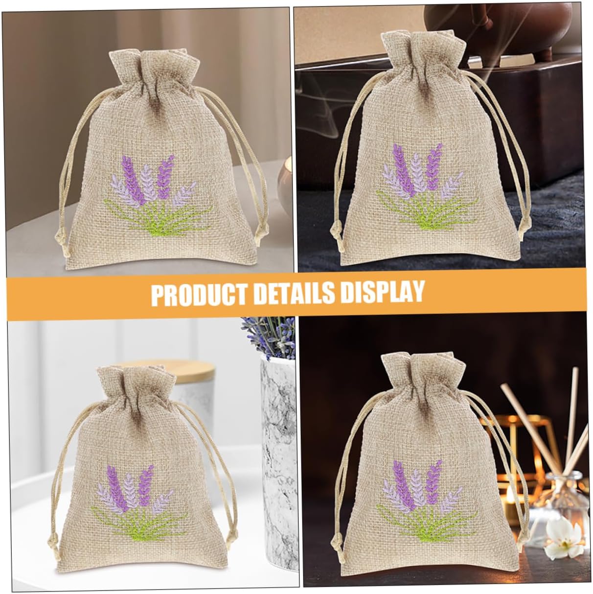 HOOTNEE 20pcs Cotton Drawstring Sachet Bags for Home Fragrance
