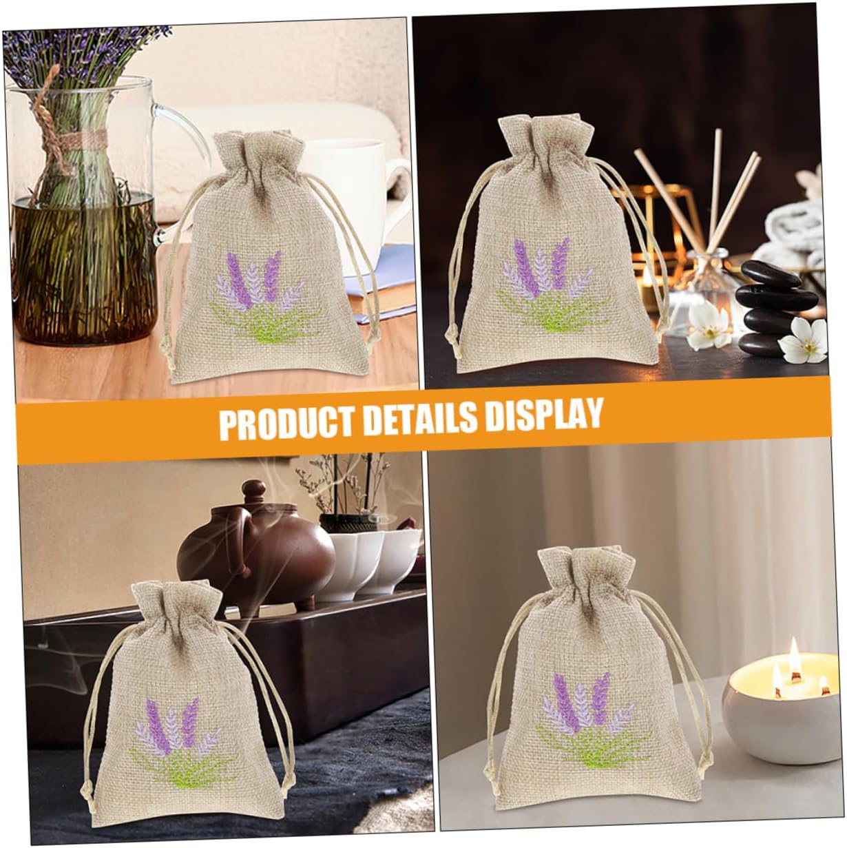 Happyyami 5pcs Lavender Sachet Bags Dried Flower Storage Wrapping Pouches