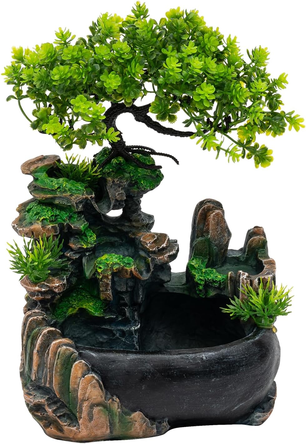 Atomizing Desktop Fountain with Bonsai and LED Light