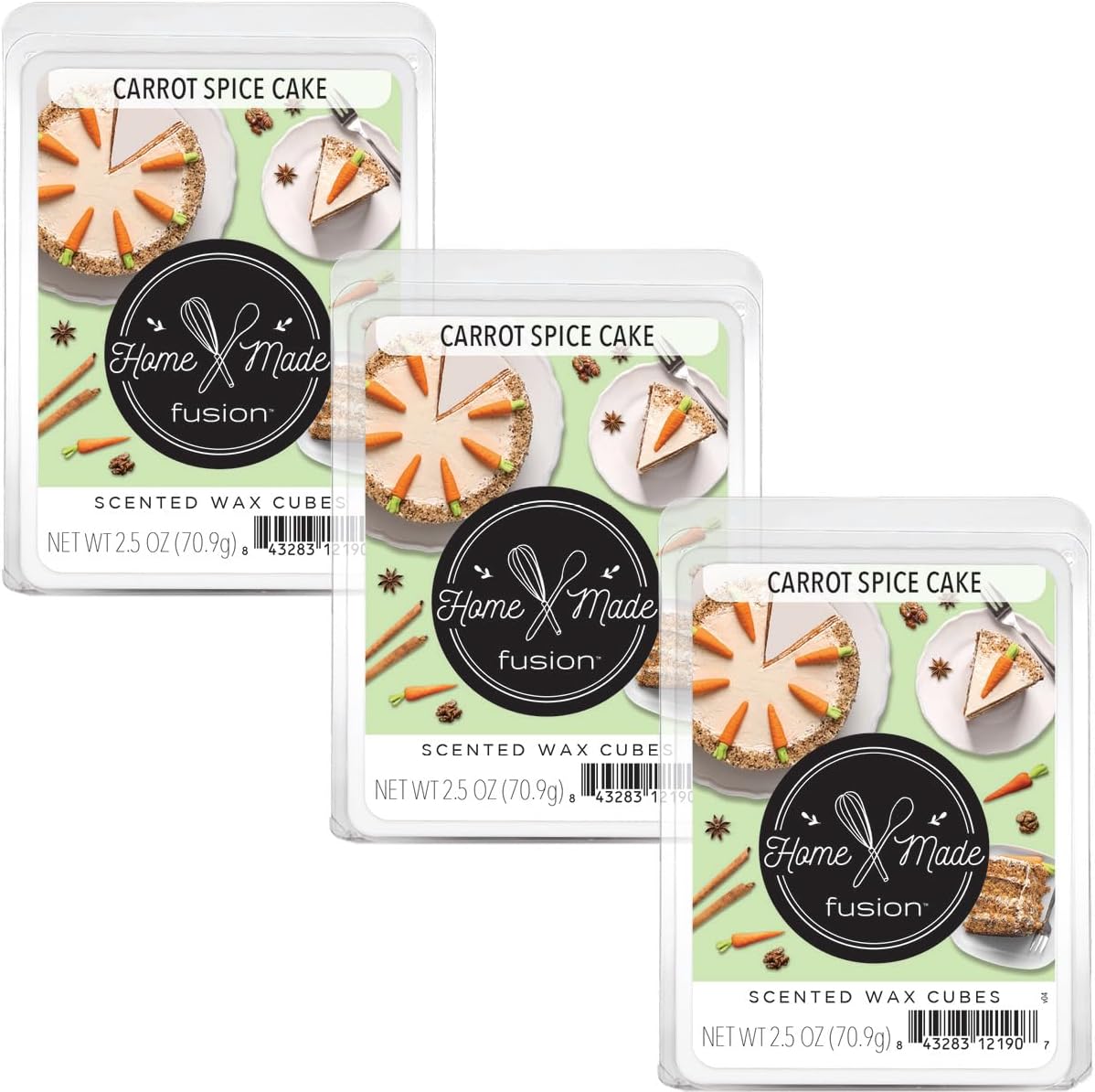 FUSION by Scentsationals Scented Wax Melts - Carrot Spice Cake 3-Pack