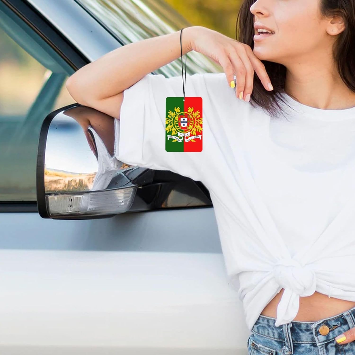 Portuguese Flag 6Pcs Car Scented Tablets with Hanging Rope