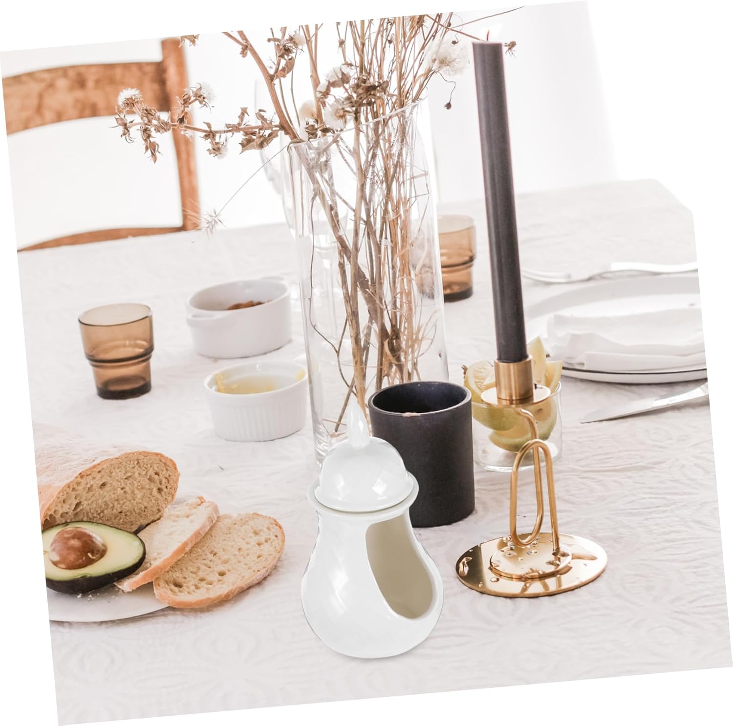 Ceramic Tealight Oil Burner with Charcoal Holder for Aromatherapy