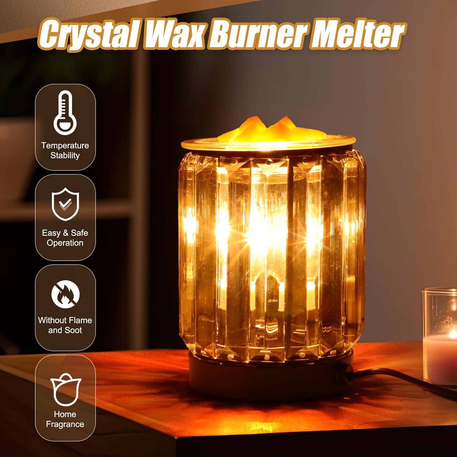 Tujoe 2 Pack Plug In Wax Melt Crystal Warmer