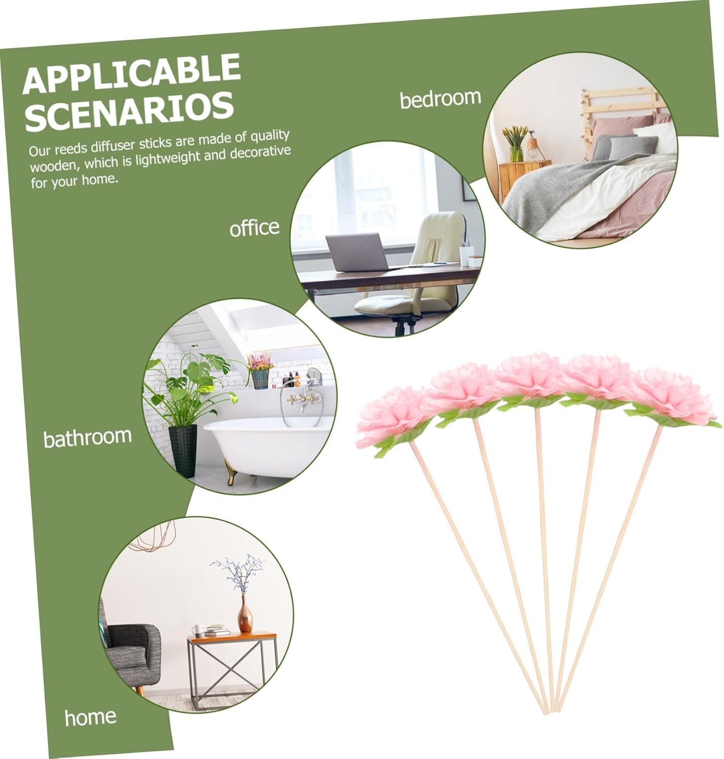 5 Pcs Diffuser Flowers Decorative Sticks for Home Office