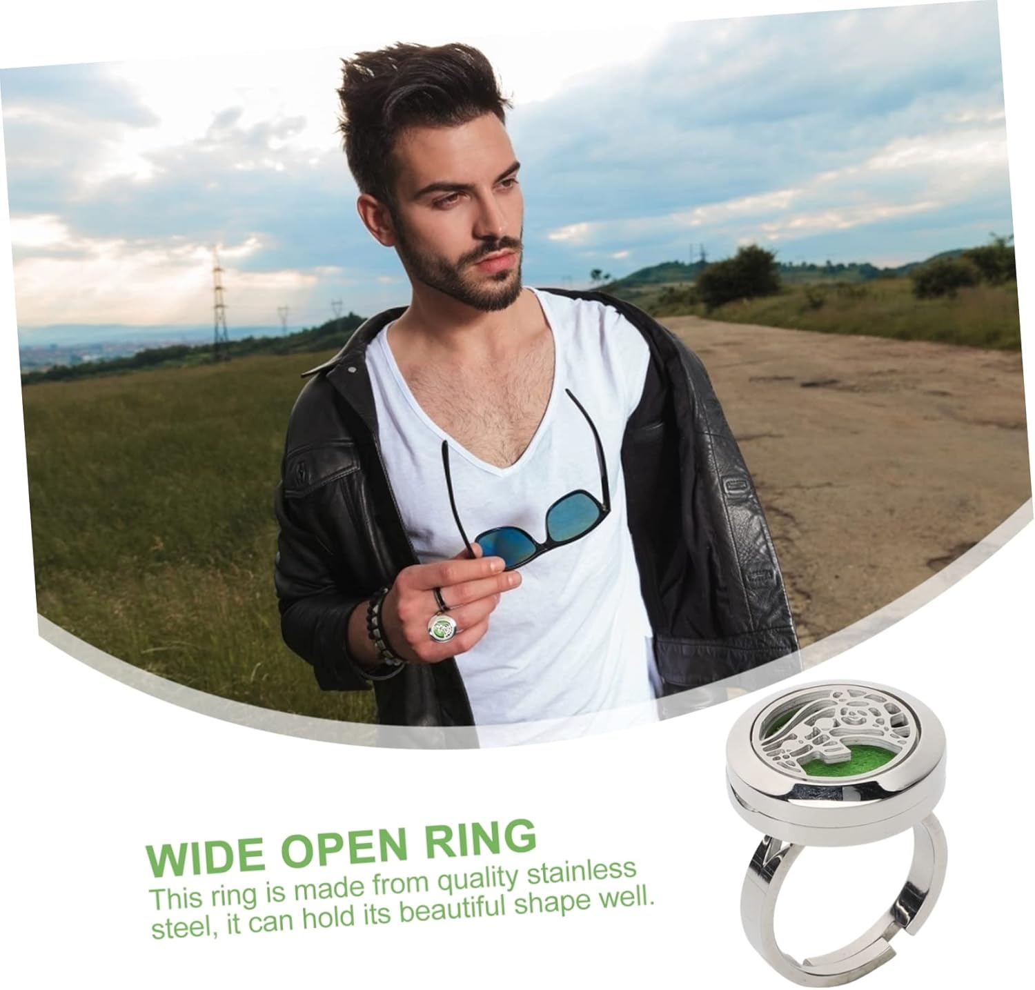 BESPORTBLE Adjustable Open Ring Essential Oil Diffuser