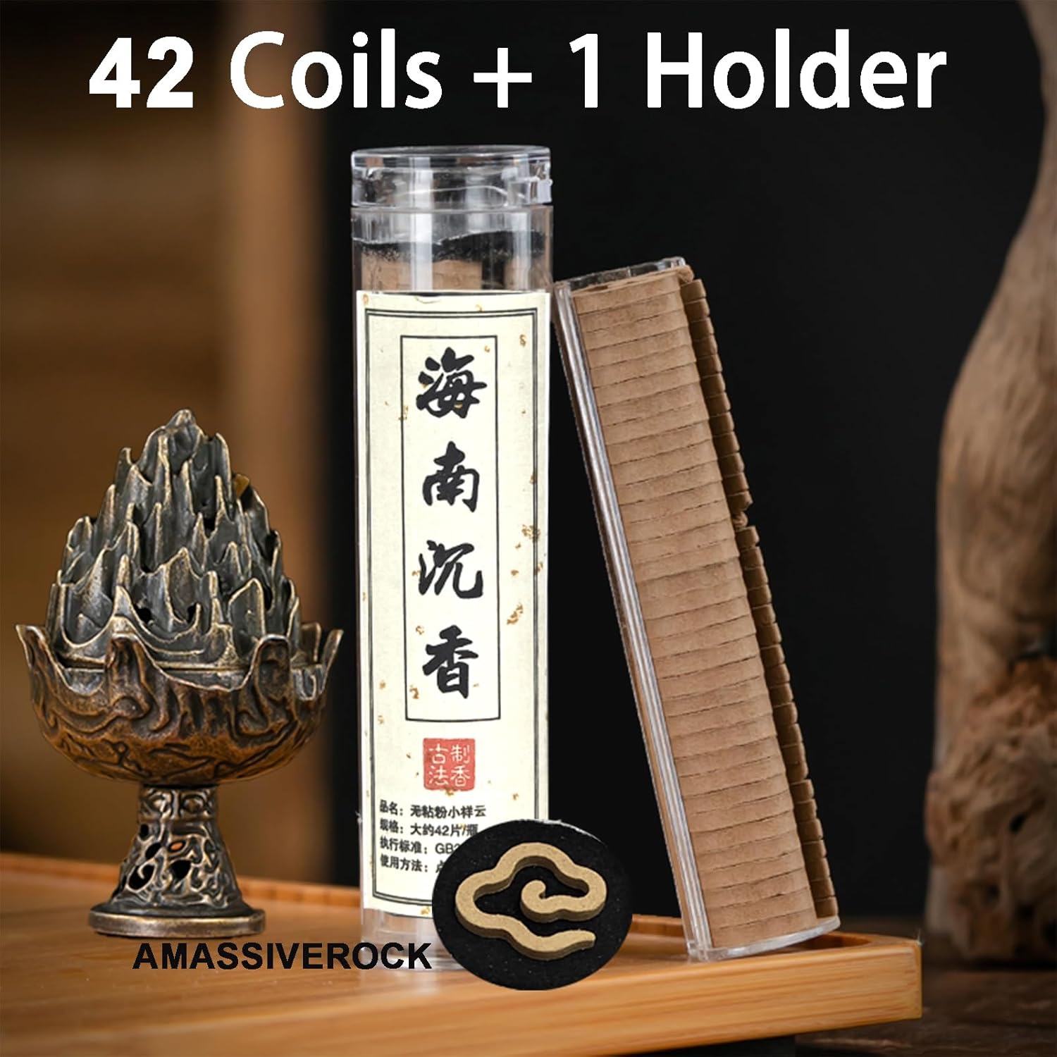 Amassiverock Agarwood Coils Incense Burner Holder