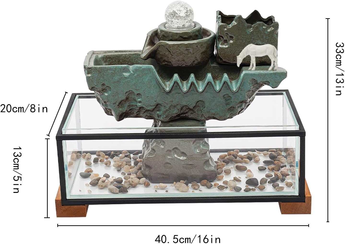 Tabletop Water Fountain with LED Light and Mist